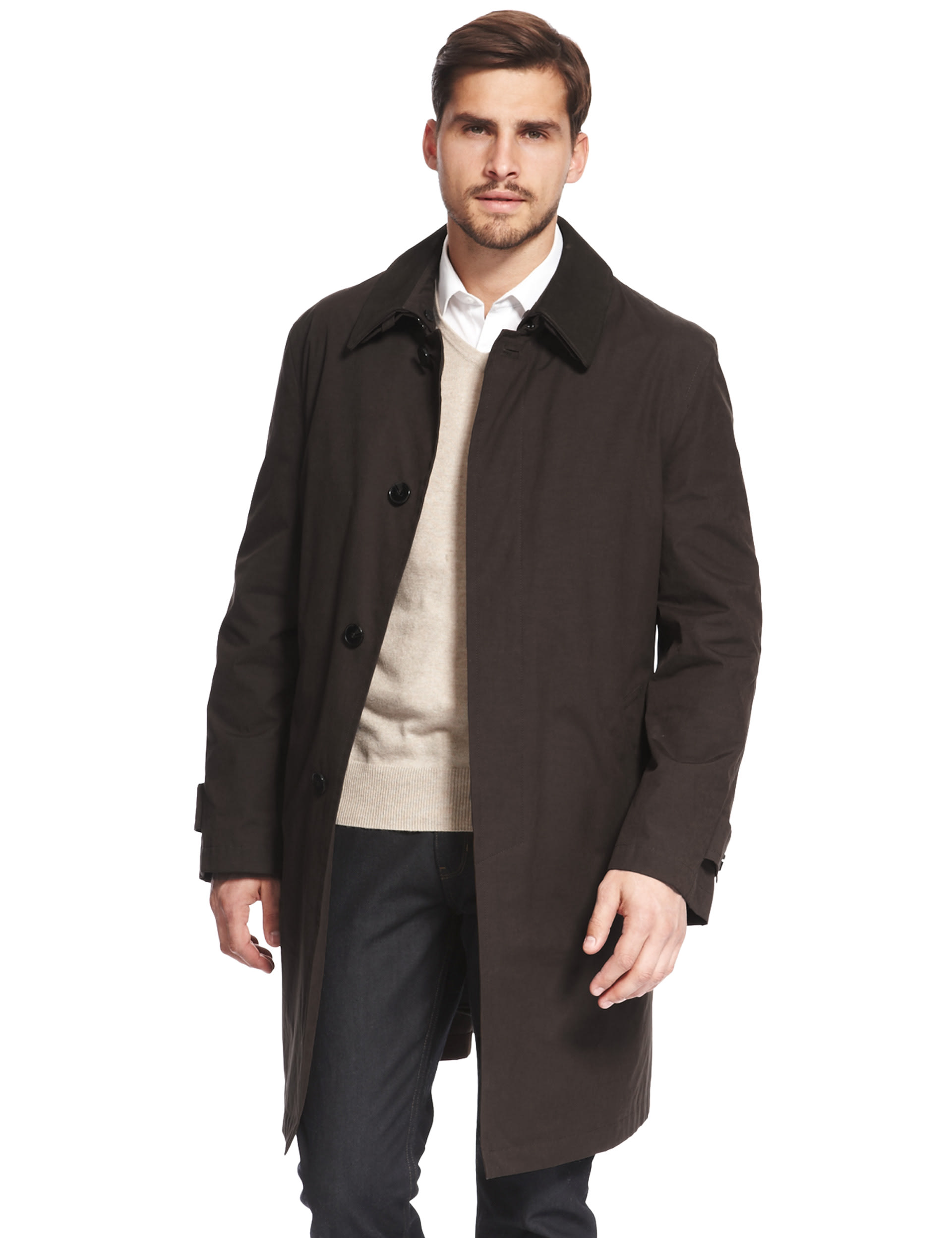Leather Collar Trench Coat with Stormwear™ Image 2 of 4