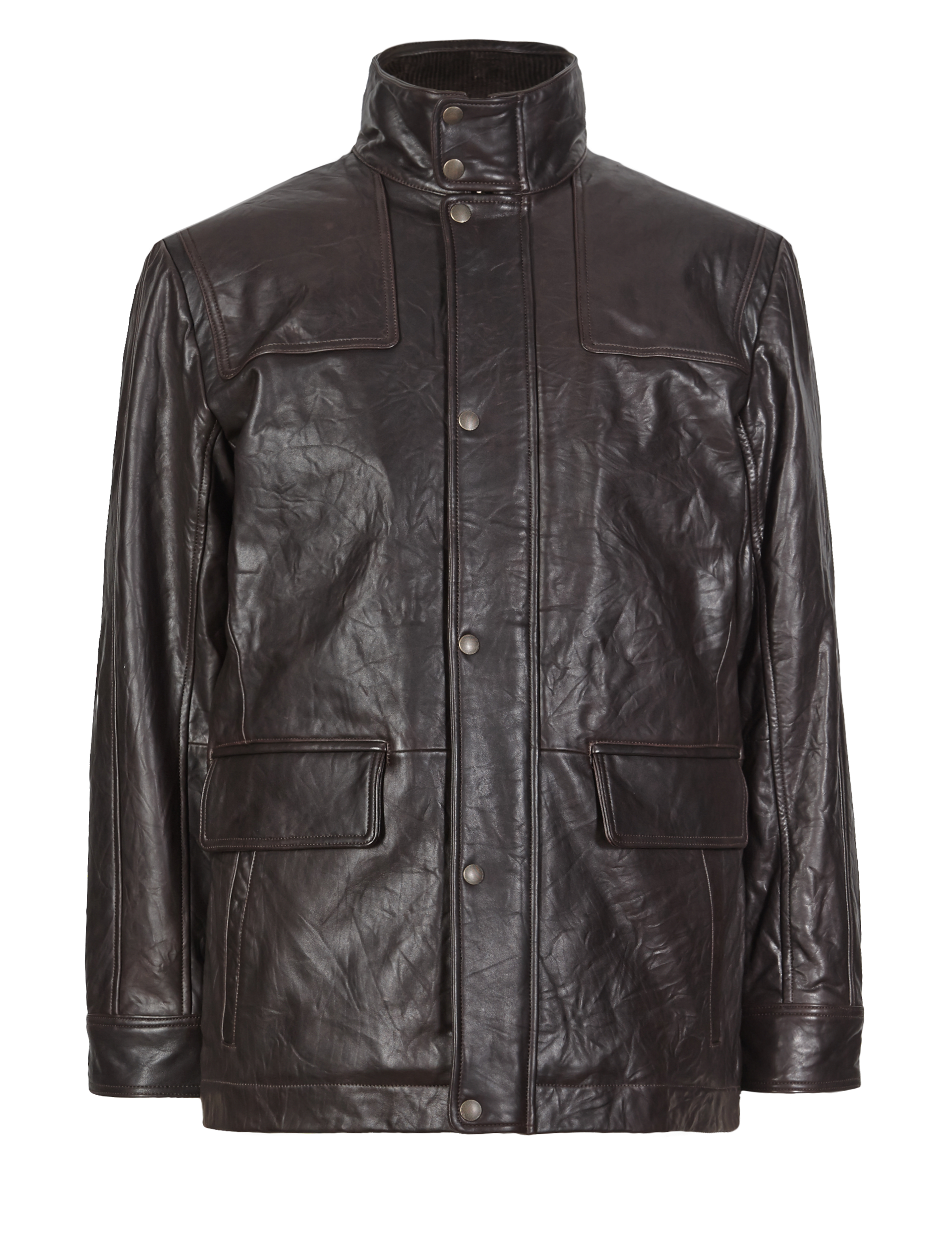 Leather Jacket Lightly Padded Image 2 of 4