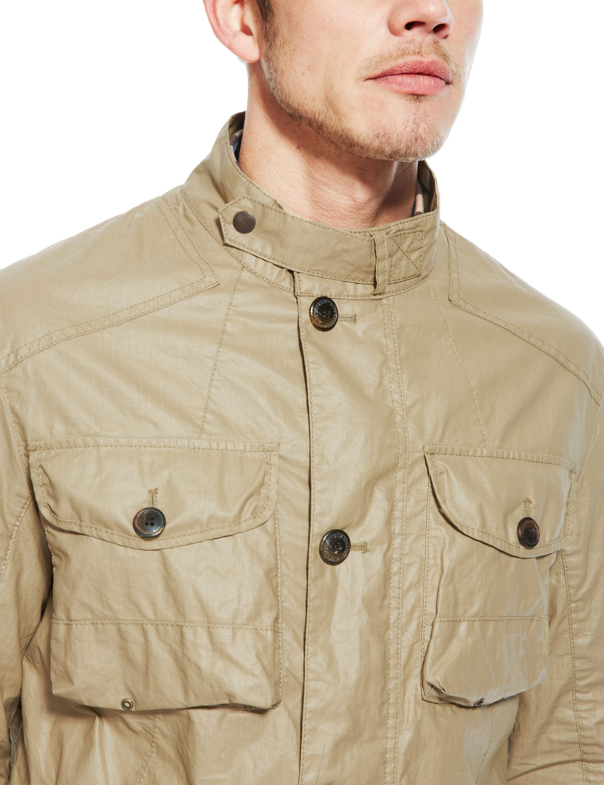 Pure Linen Waxed Safari Jacket Image 2 of 6