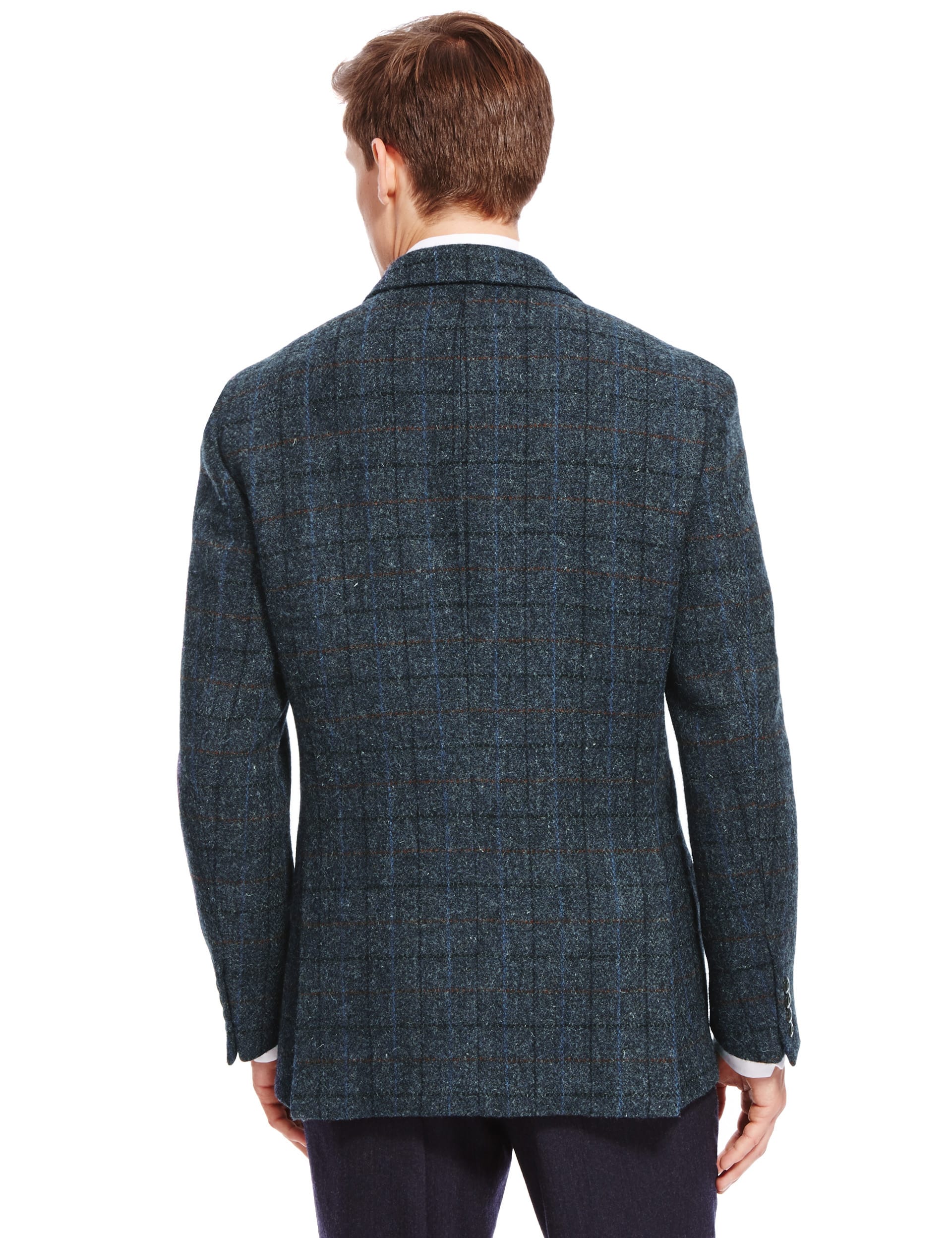 Pure Wool Harris Tweed Check 2 Button Jacket Image 2 of 9