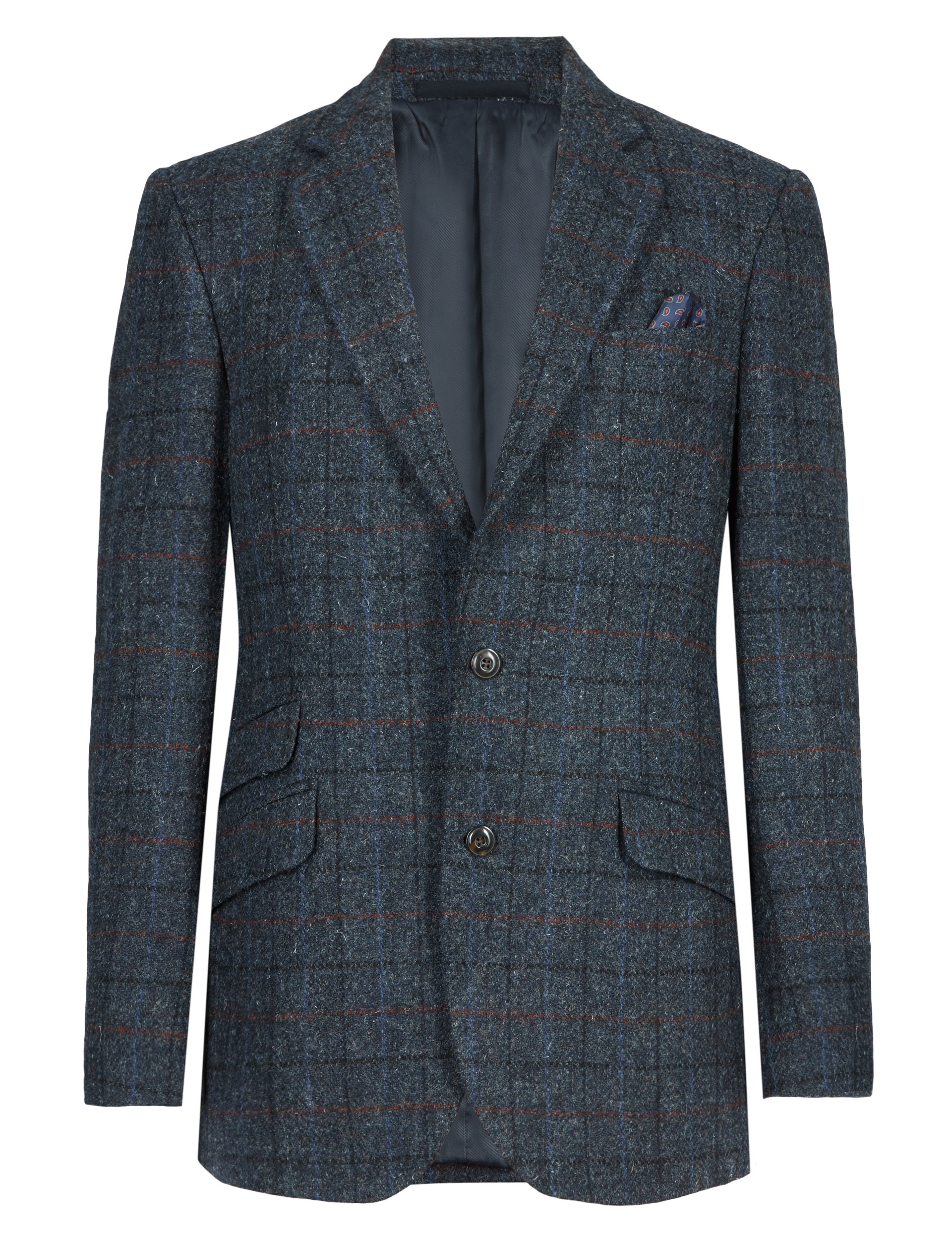 Ameri NOTCHED LAPEL CHECK DOUBLE JACKET（Pure Wool Harris Tweed 