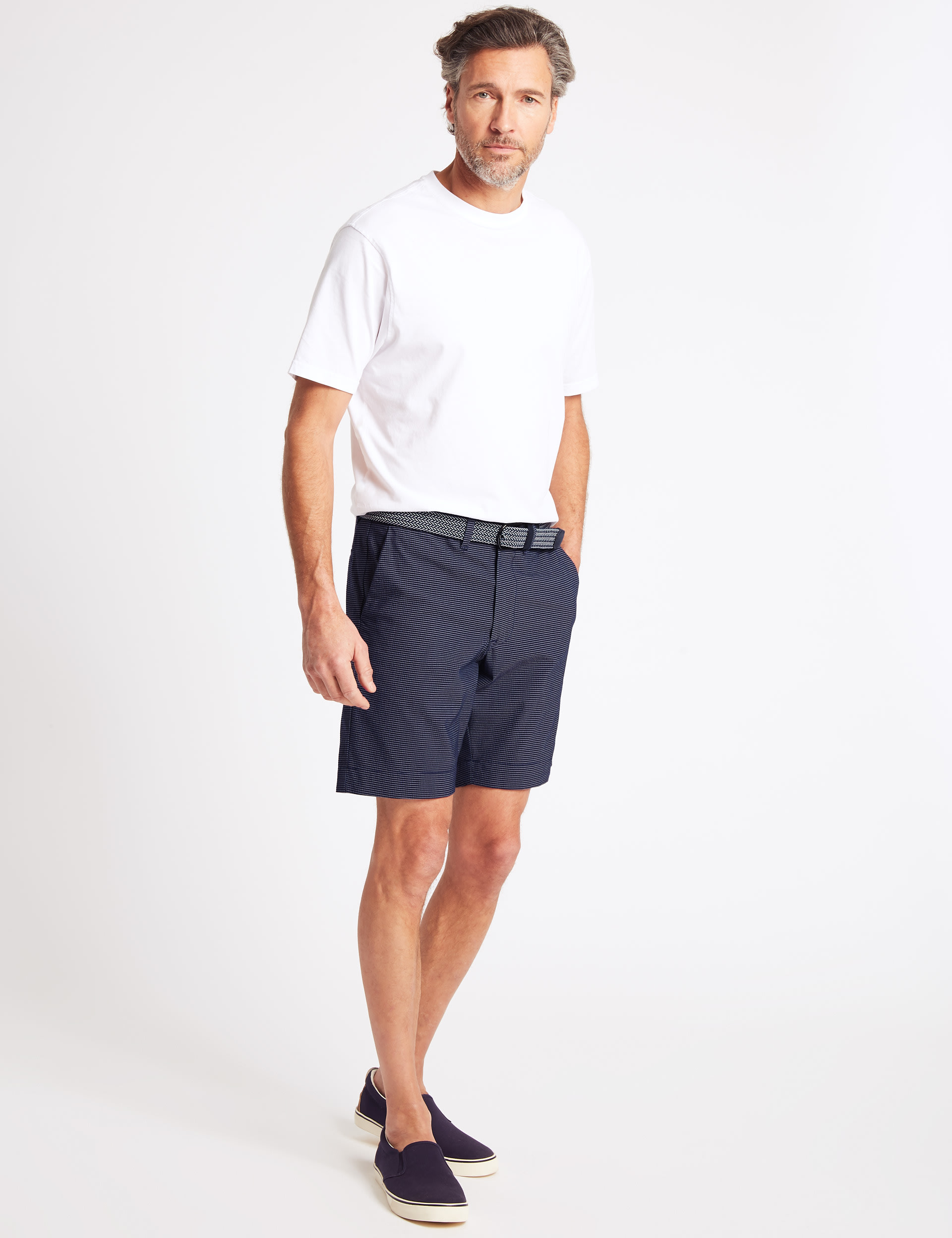 Cotton Rich Seersucker Striped Shorts Image 2 of 5