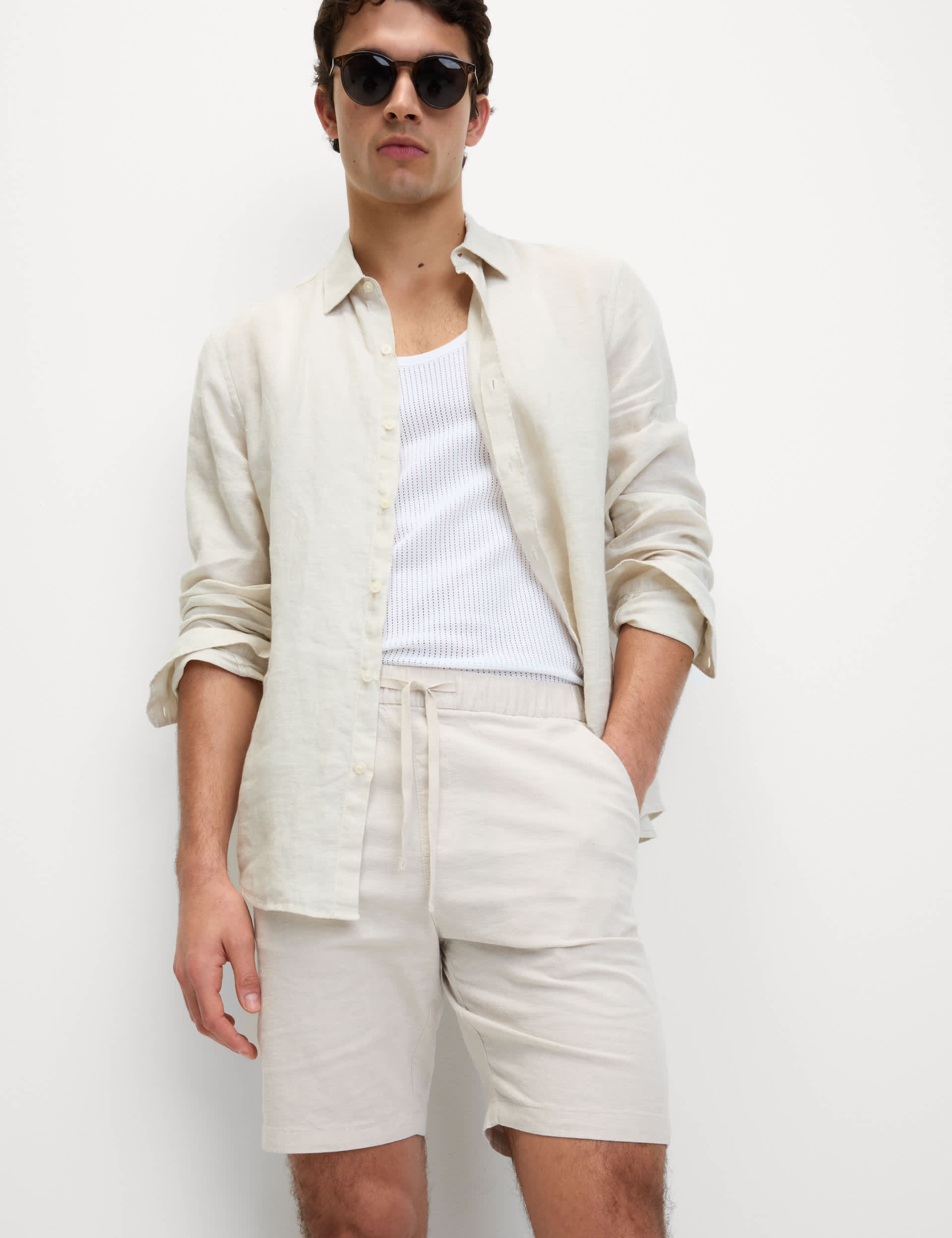 Spencer Shorts Beige/White