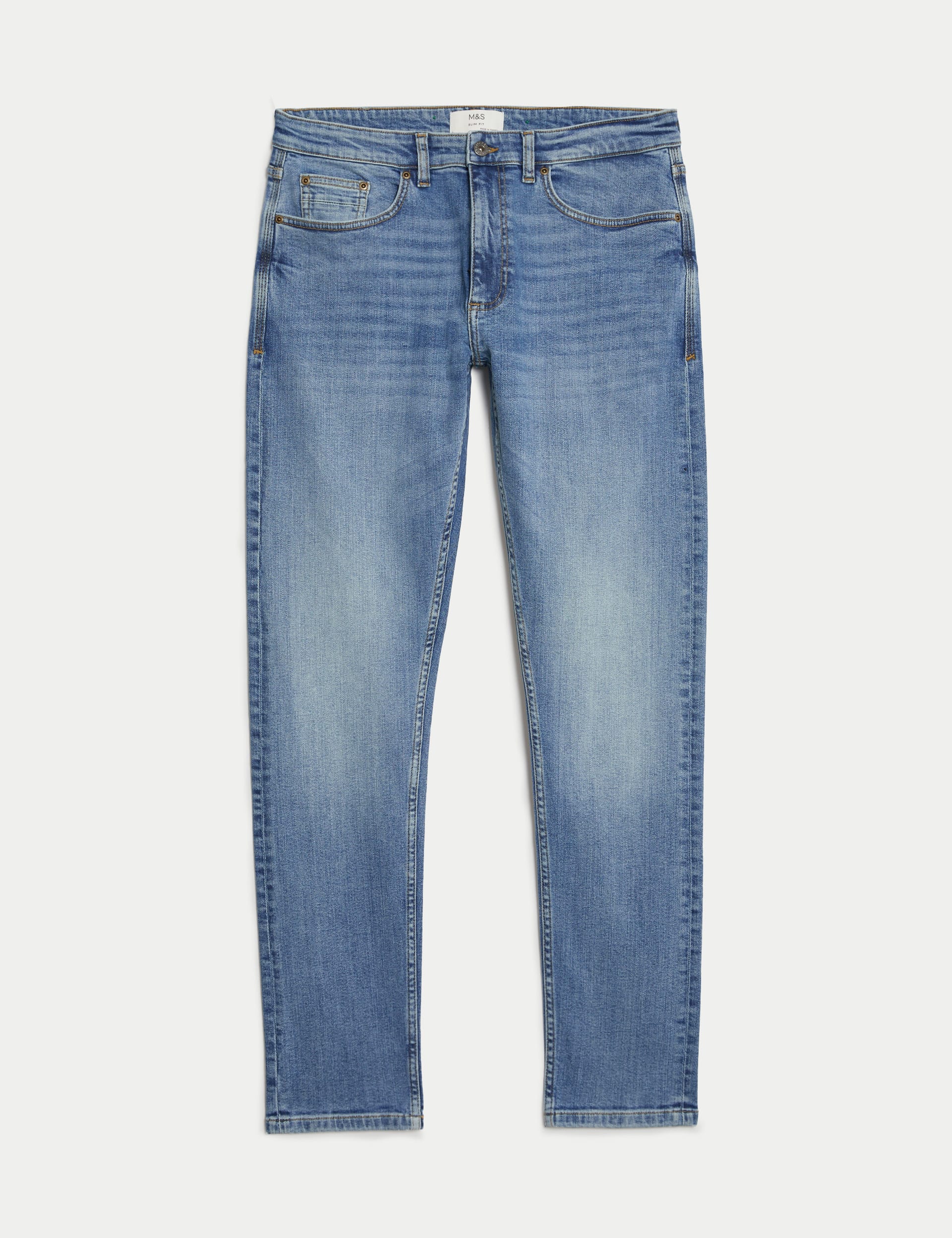 Slim Fit Vintage Wash Stretch Jeans