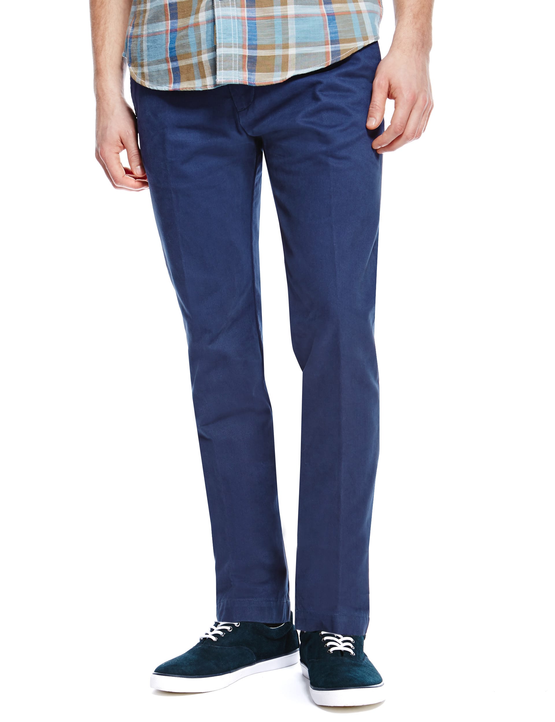 Pure Cotton Belted Straight Leg Chinos | North Coast | M&S