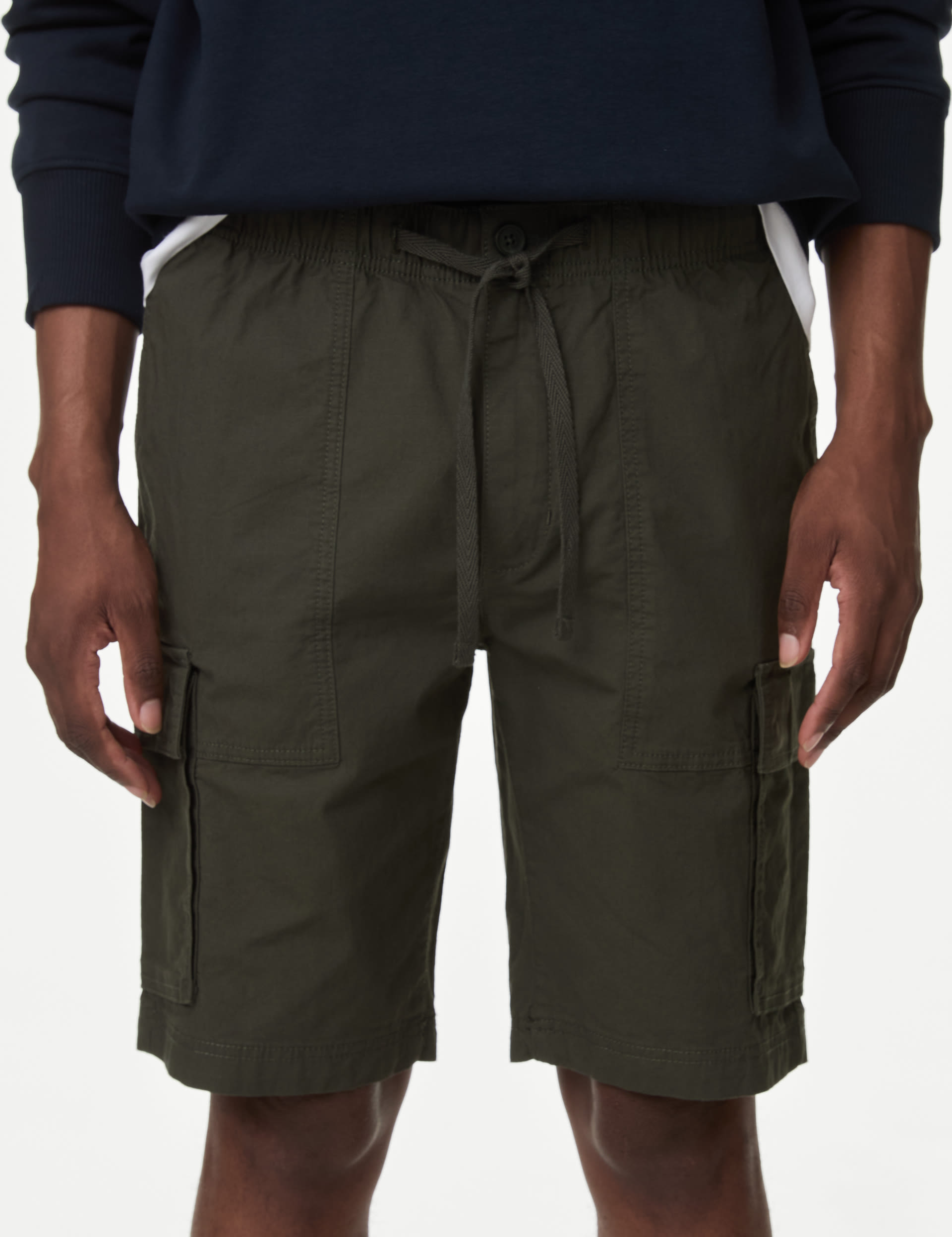 MSGM Men's Shorts in Cotone Con Patch Green