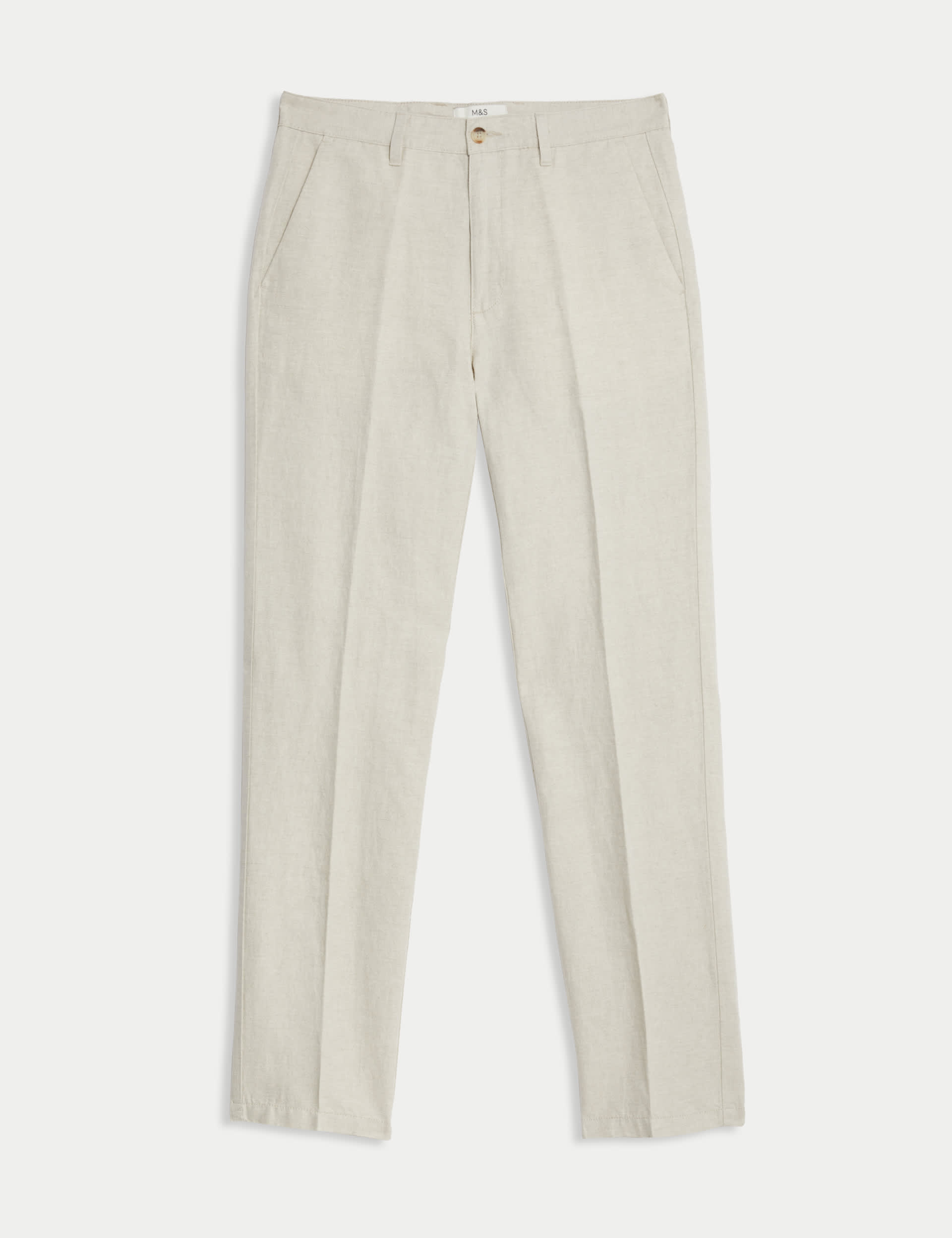 Regular Fit Linen Blend Trousers