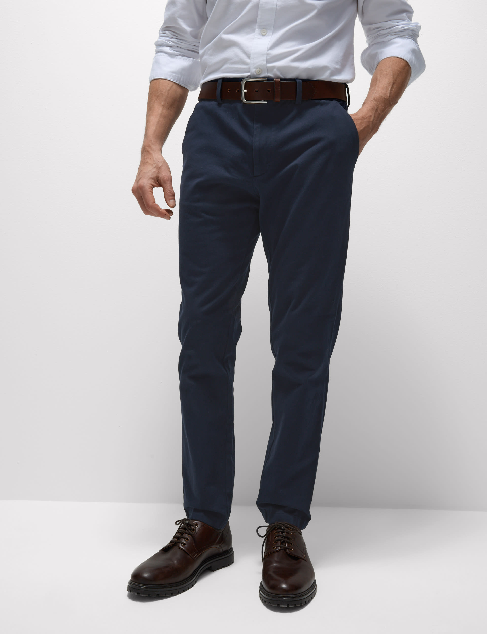 Men’s Navy Trousers at M&S