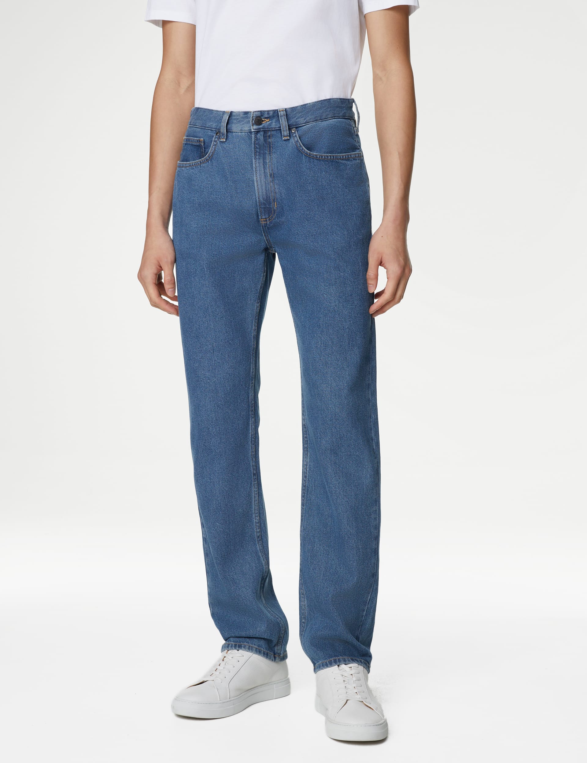 Straight Fit Pure Cotton Jeans