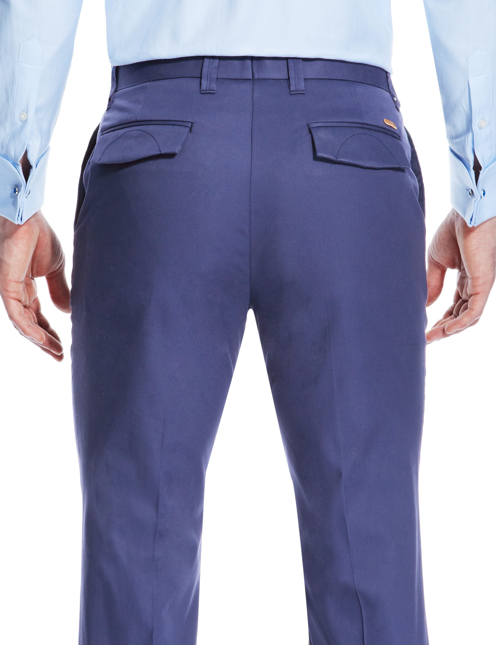 Supima® Cotton Tailored Fit Flat Front Trousers Image 2 of 4
