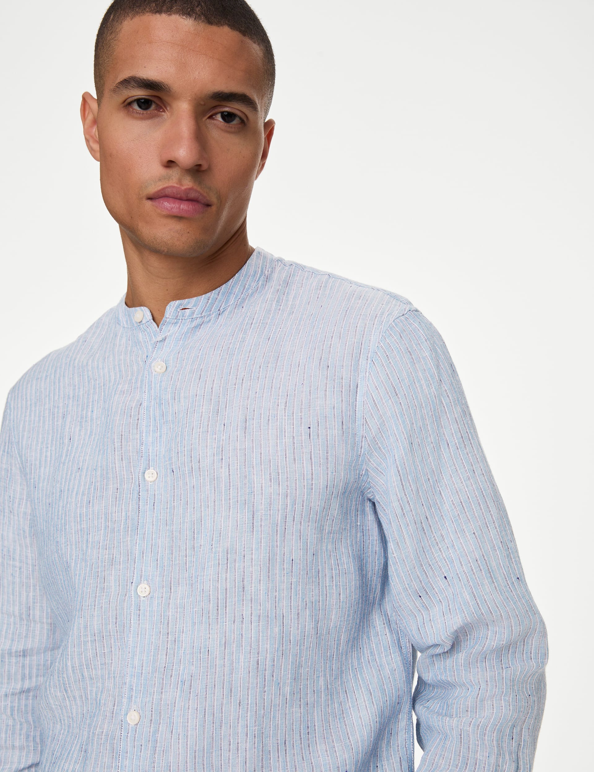 Men’s Grandad-Collar Shirts | M&S