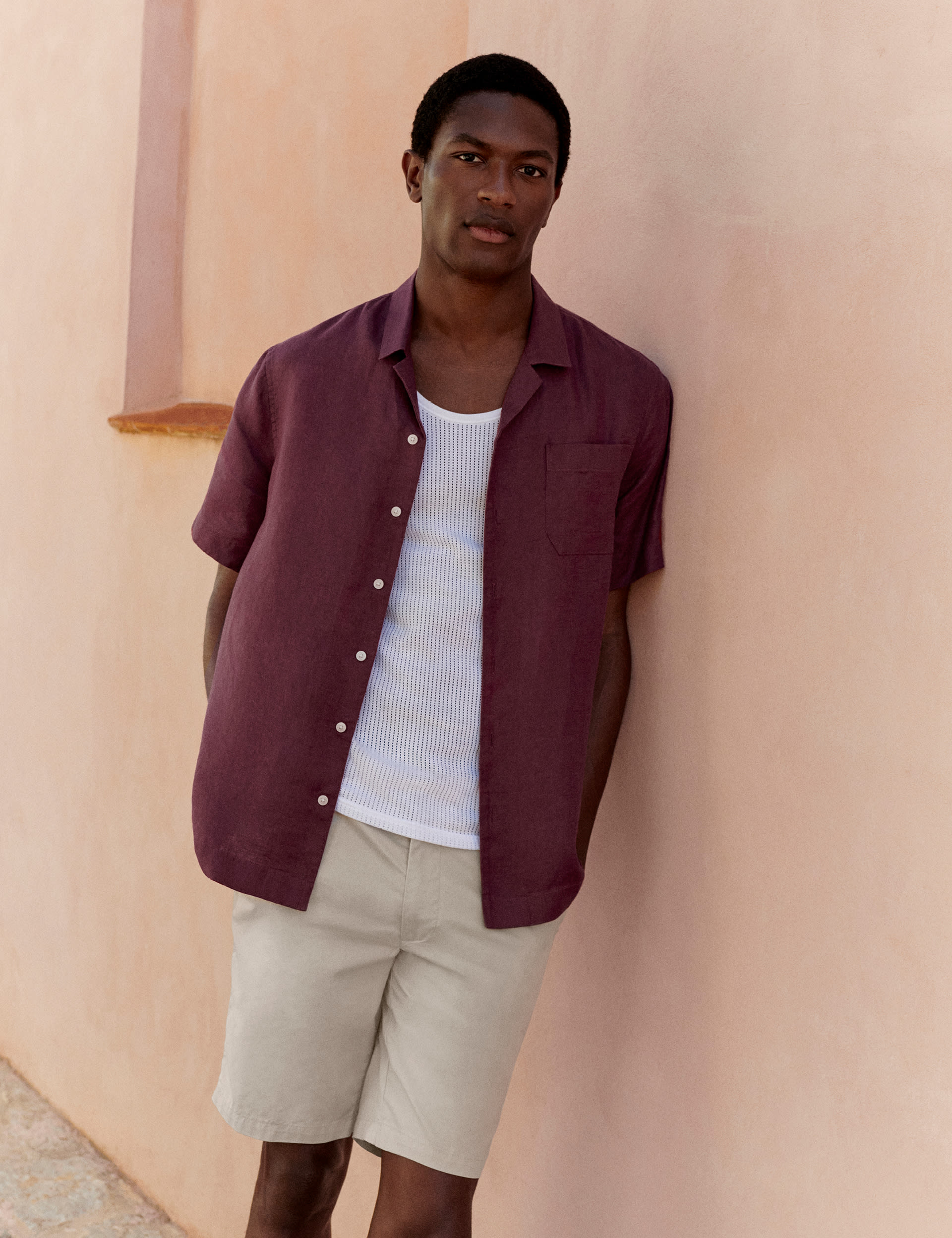 Pure Linen Cuban Collar Shirt