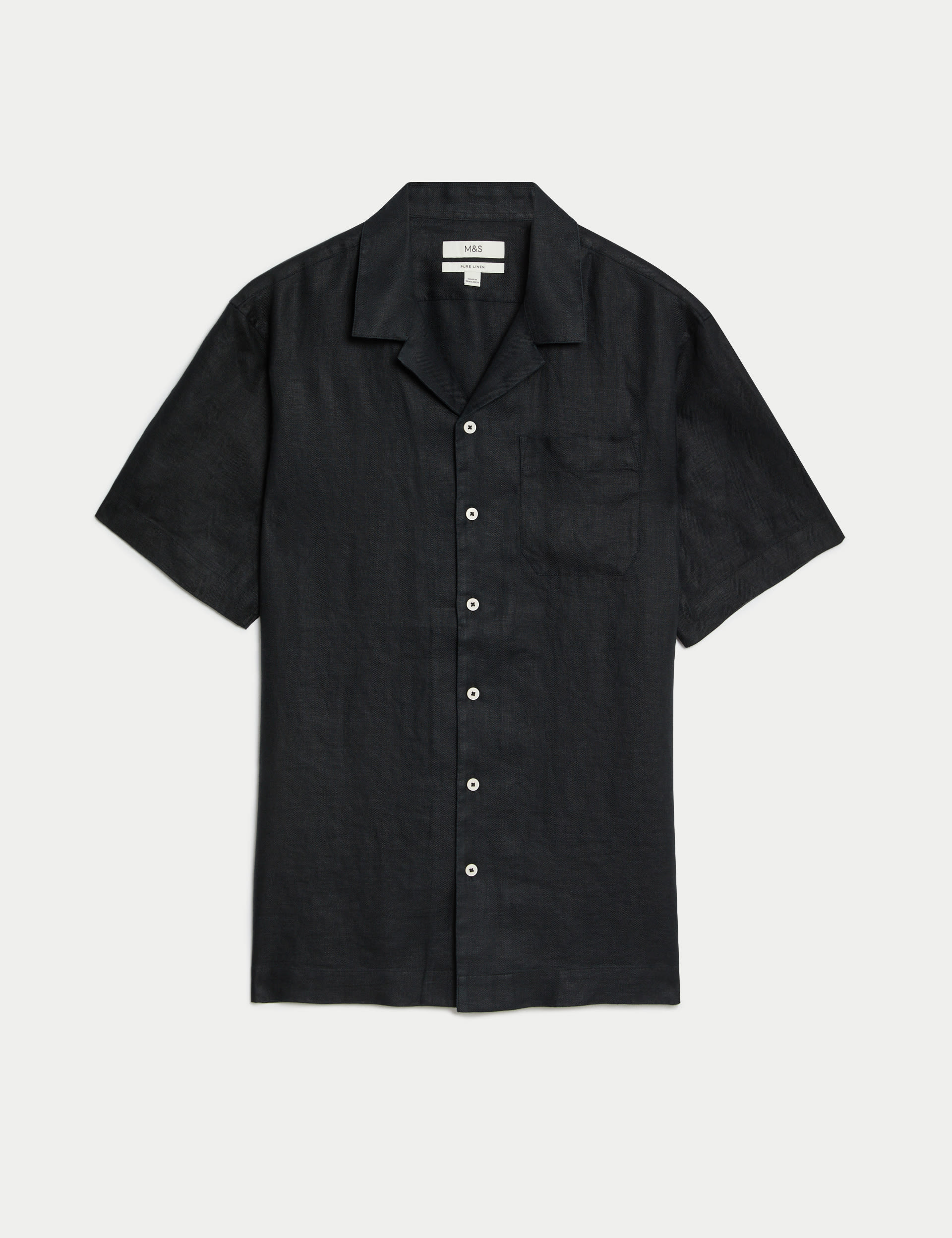 Pure Linen Cuban Collar Shirt