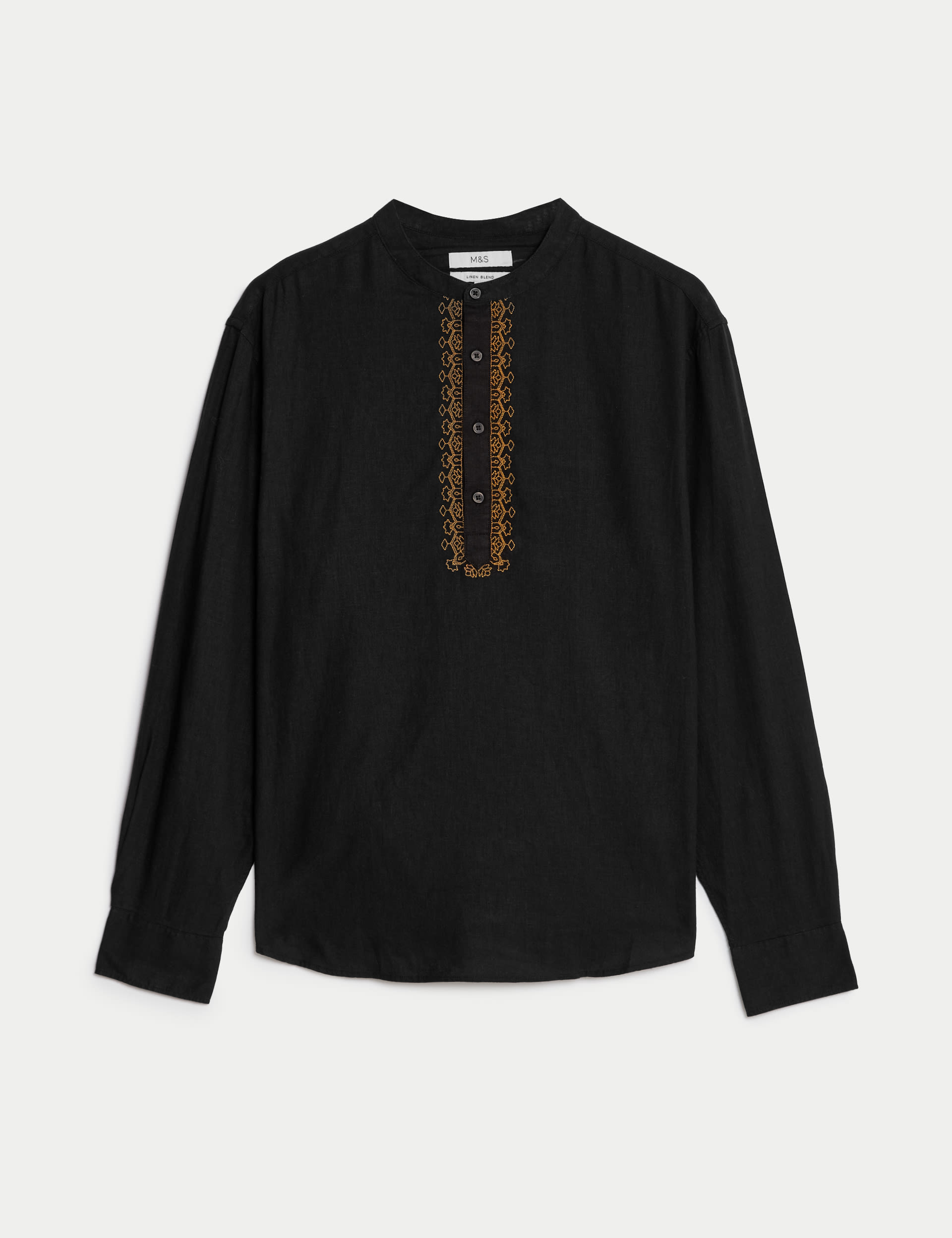 Easy Iron Linen Rich Embroidered Kurta | M&S Collection | M&S