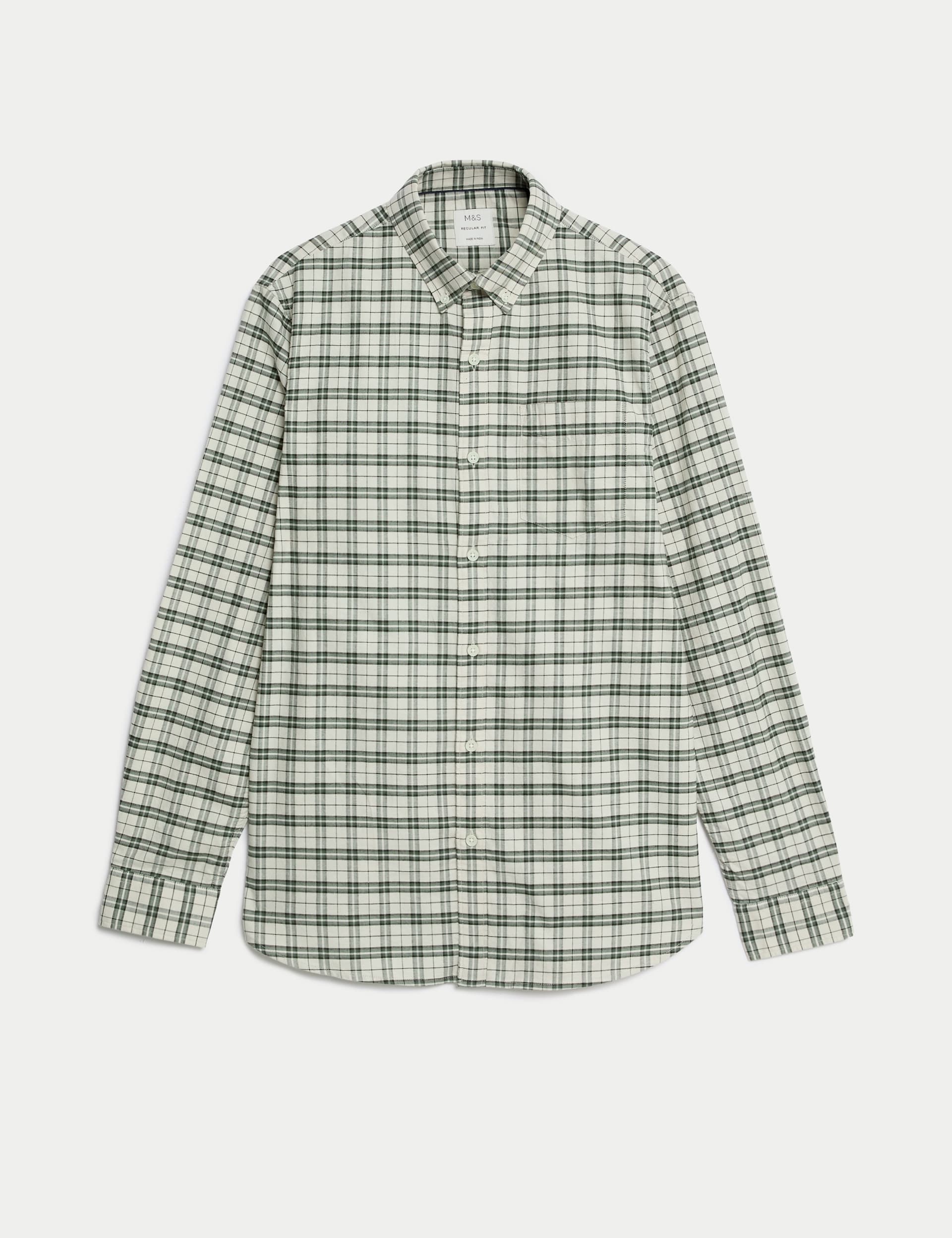 Easy Iron Pure Cotton Check Oxford Shirt