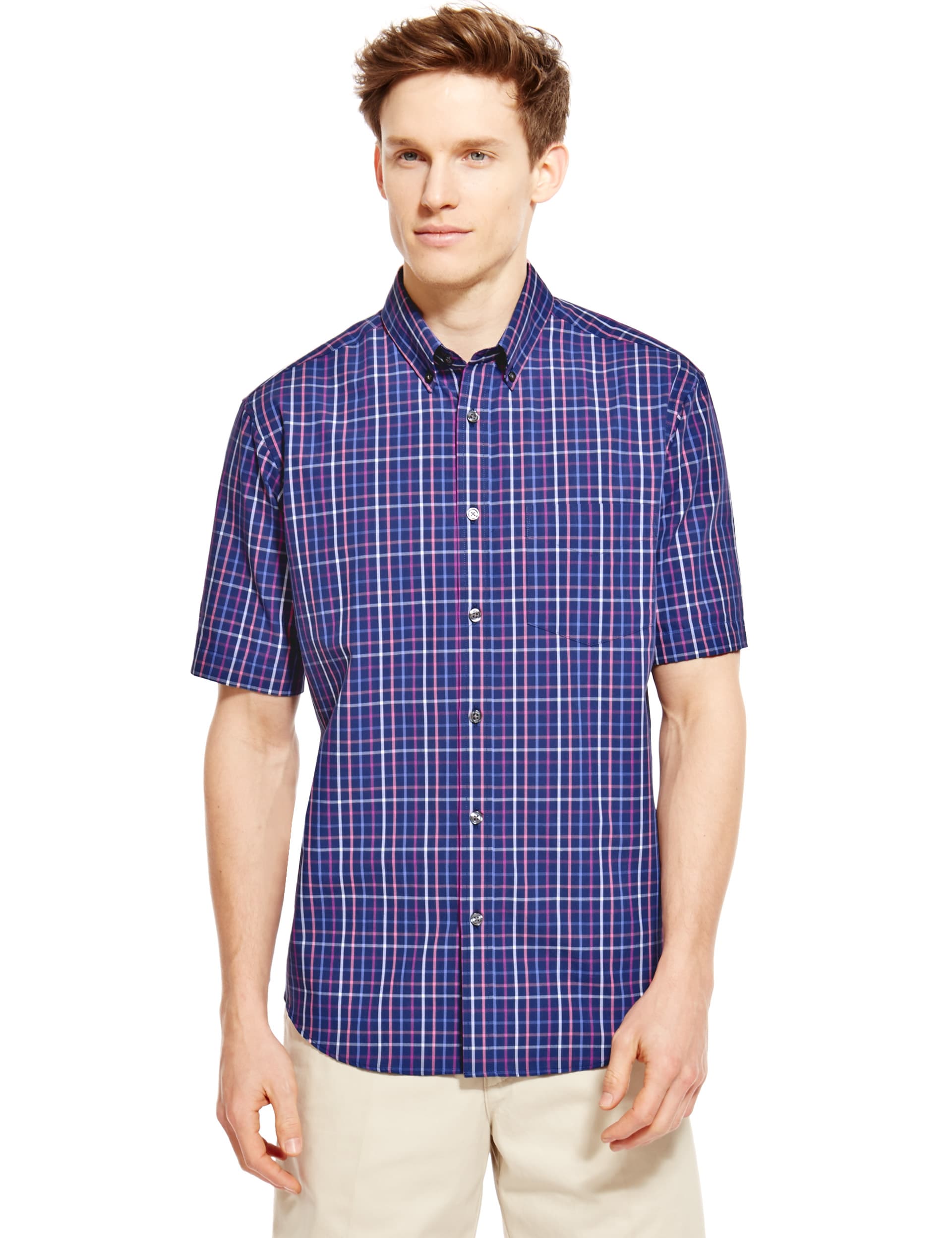 Pure Cotton Heritage Checked Shirt Image 2 of 4