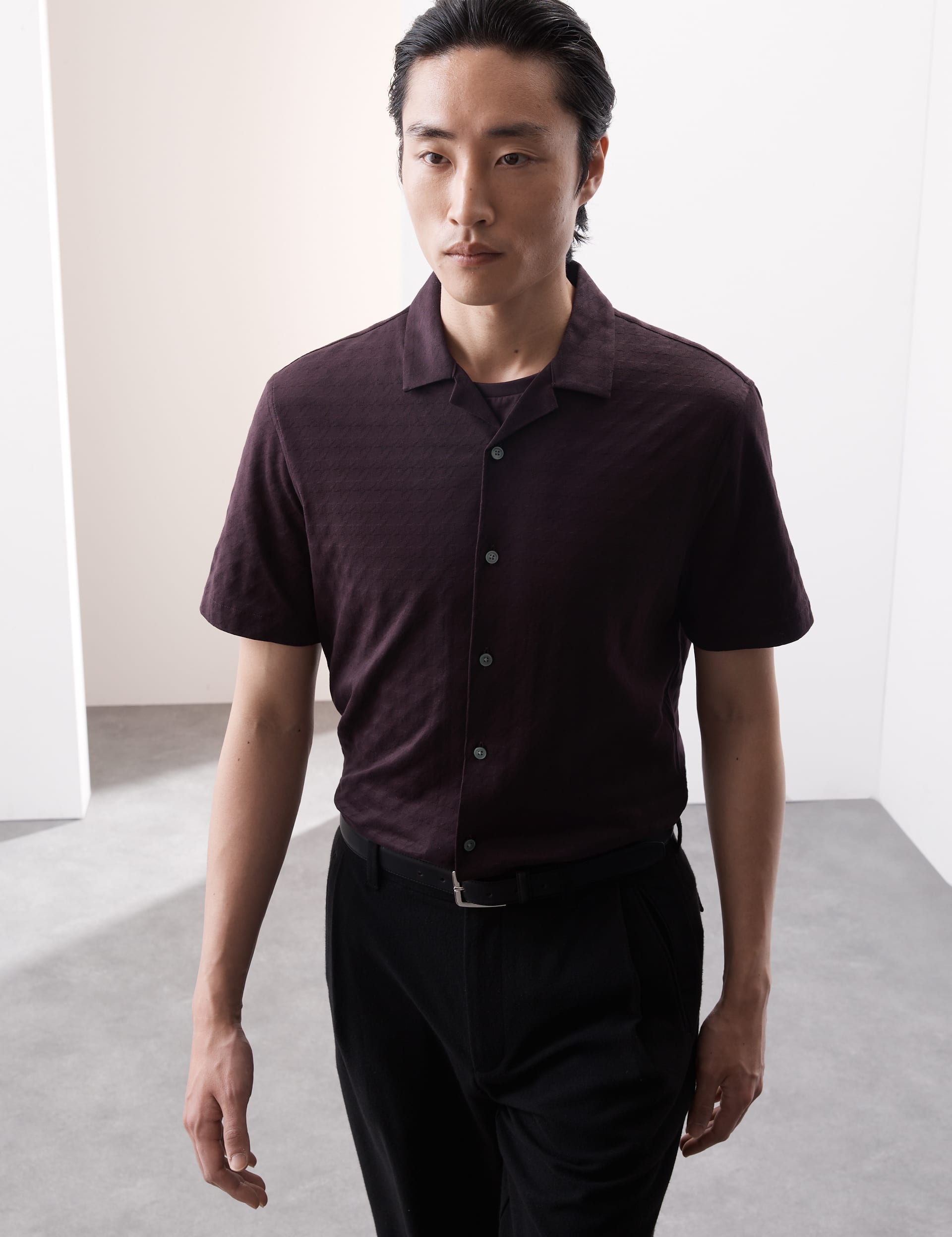 Mens White Short Sleeve Summer Shirt MSF-2106 | Slim Fit