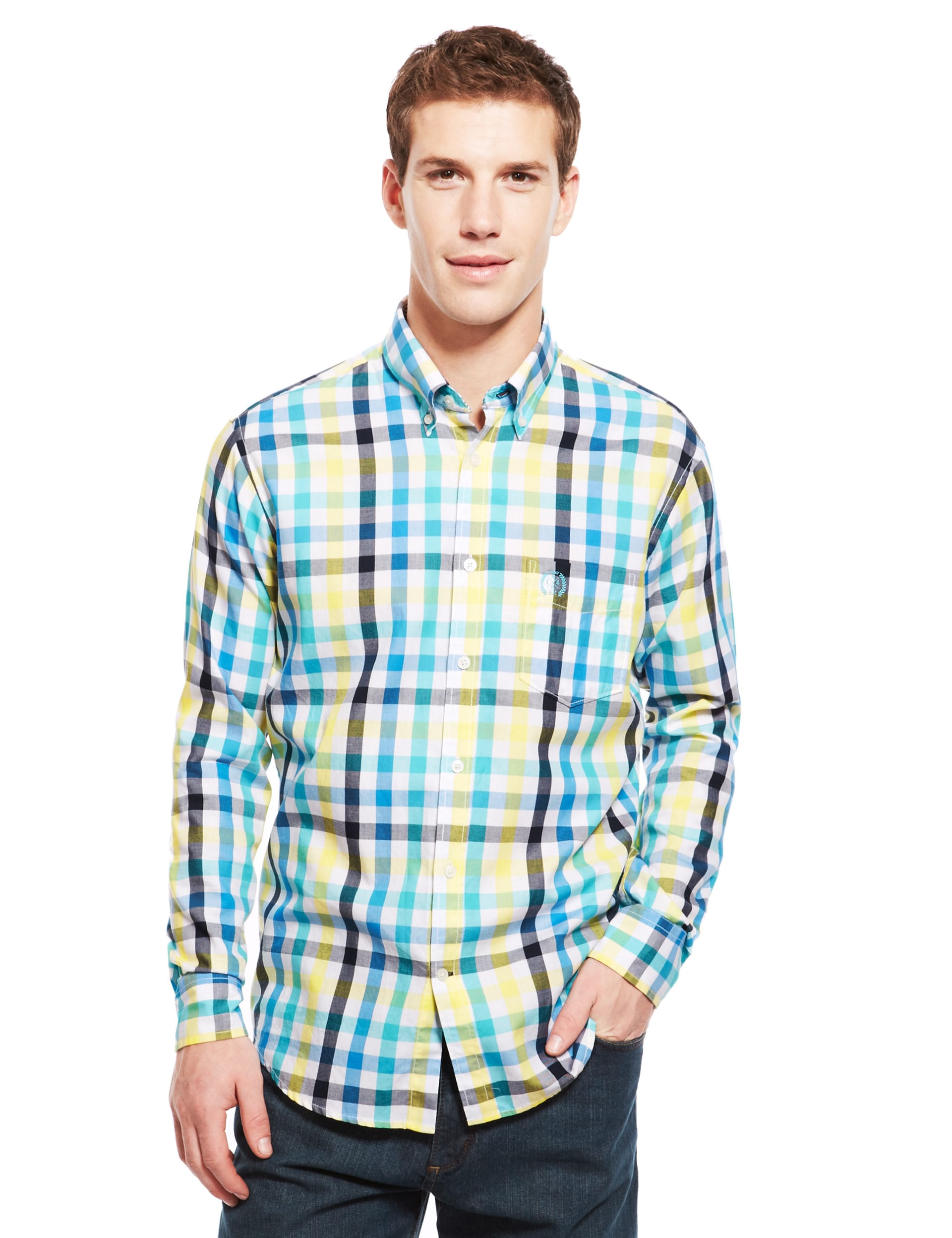 XXXL Supersoft Pure Cotton Block Checked Shirt Image 2 of 6