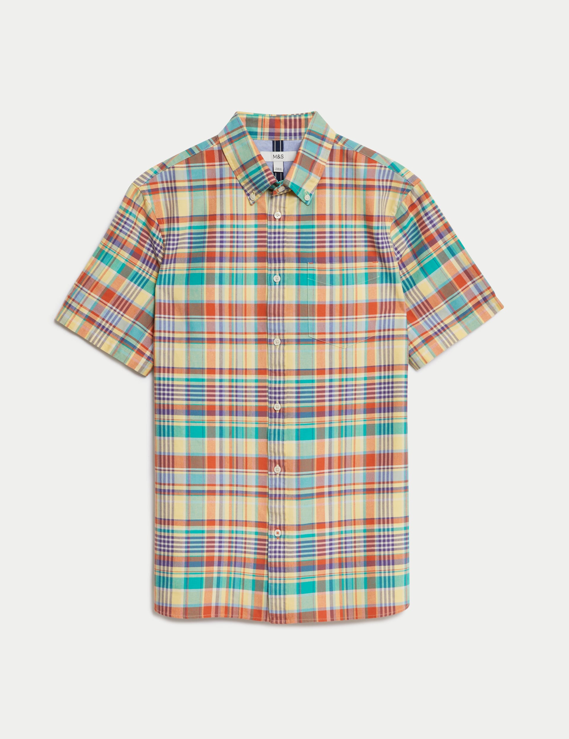 Easy Iron Pure Cotton Check Oxford Shirt