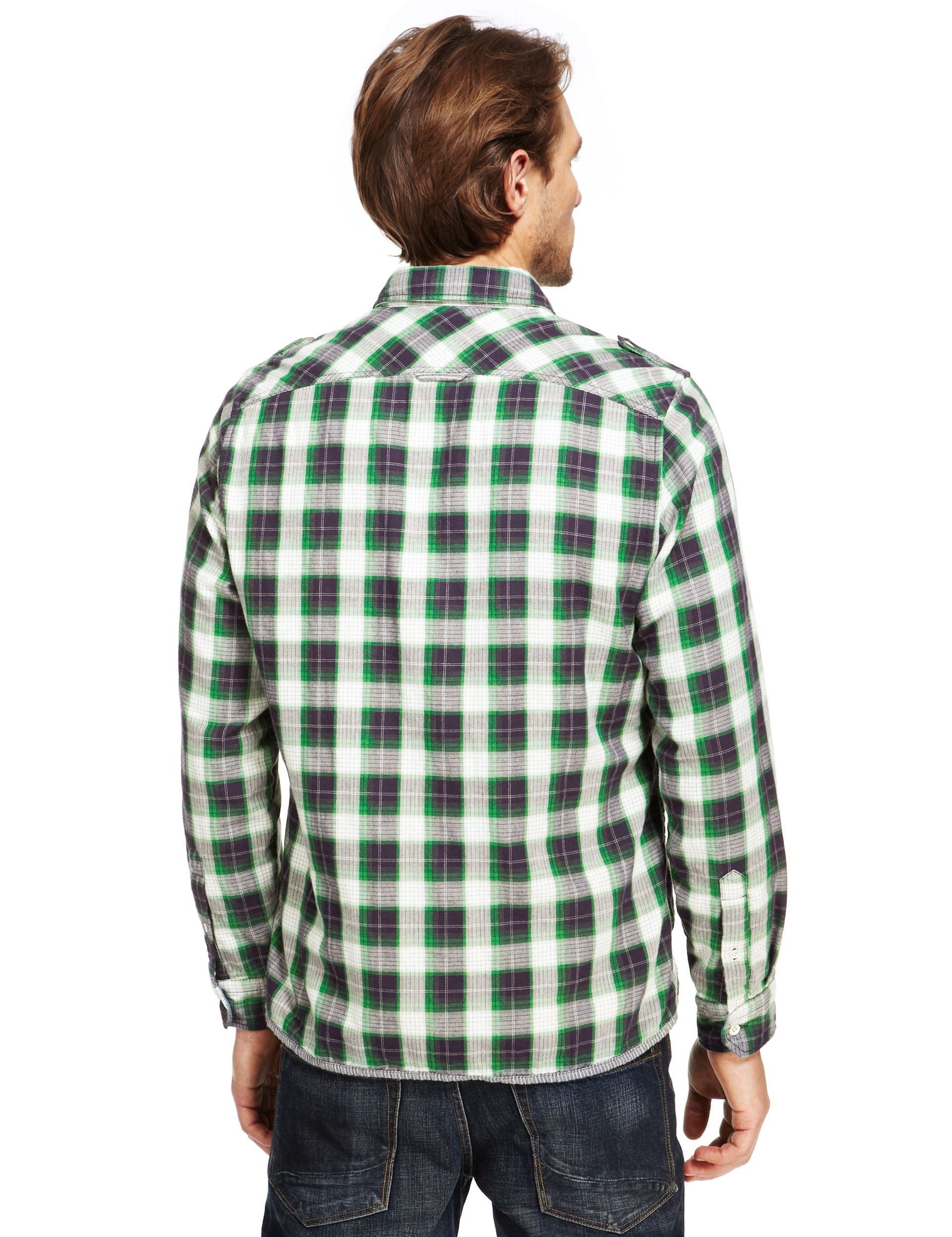 XXXL Pure Cotton Double Face Checked Shirt Image 2 of 5