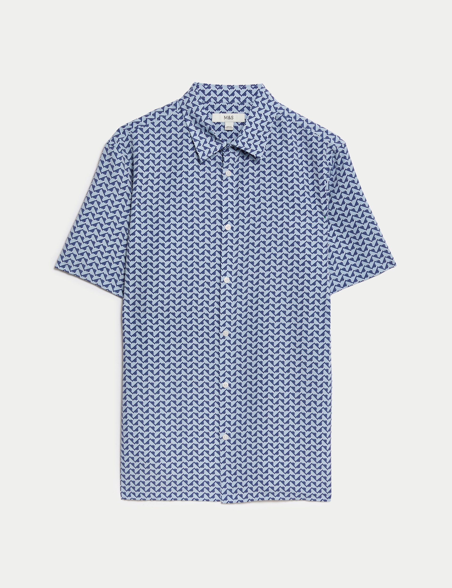 Easy Iron Geometric Print Shirt