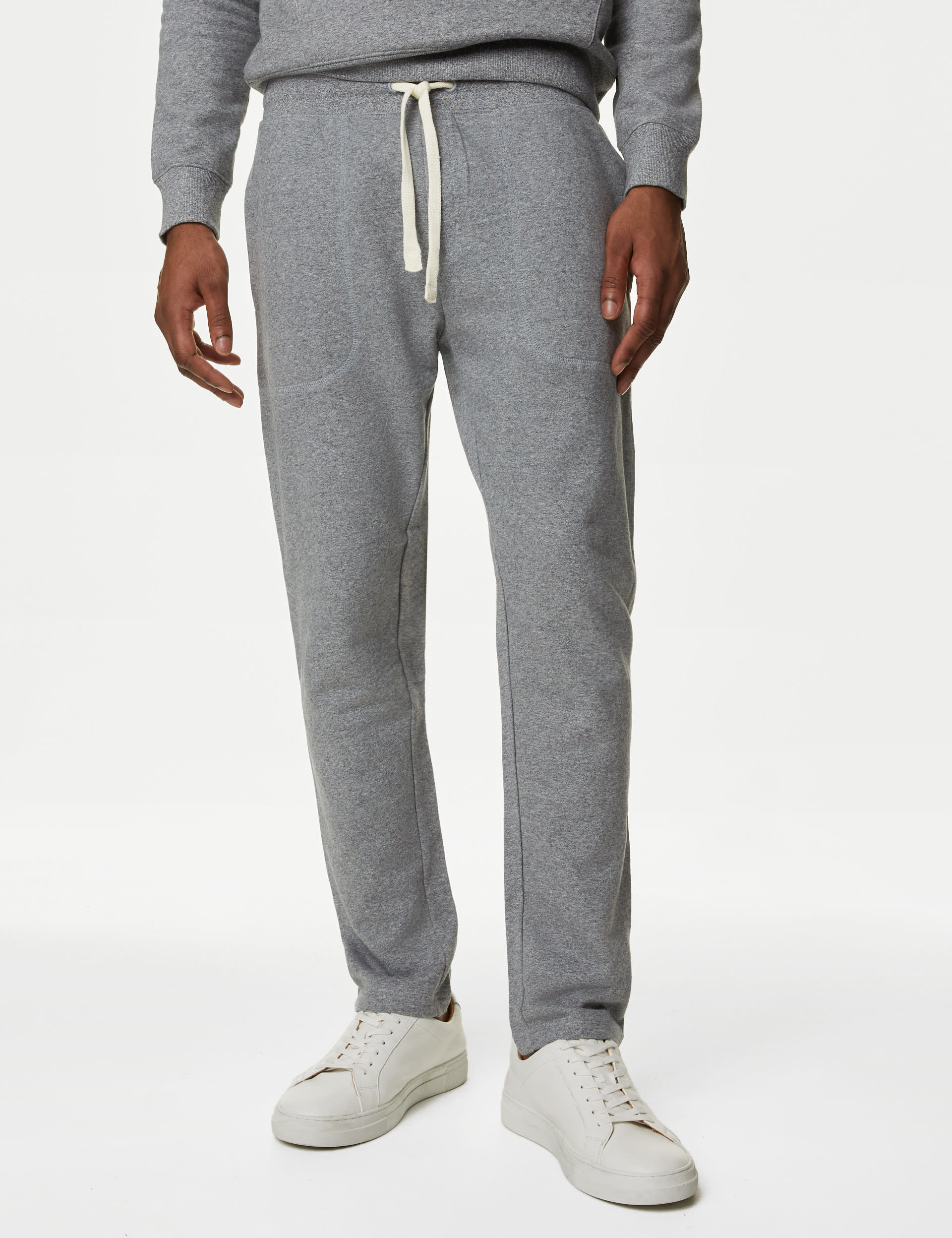 Drawstring Pure Cotton Straight Leg Joggers