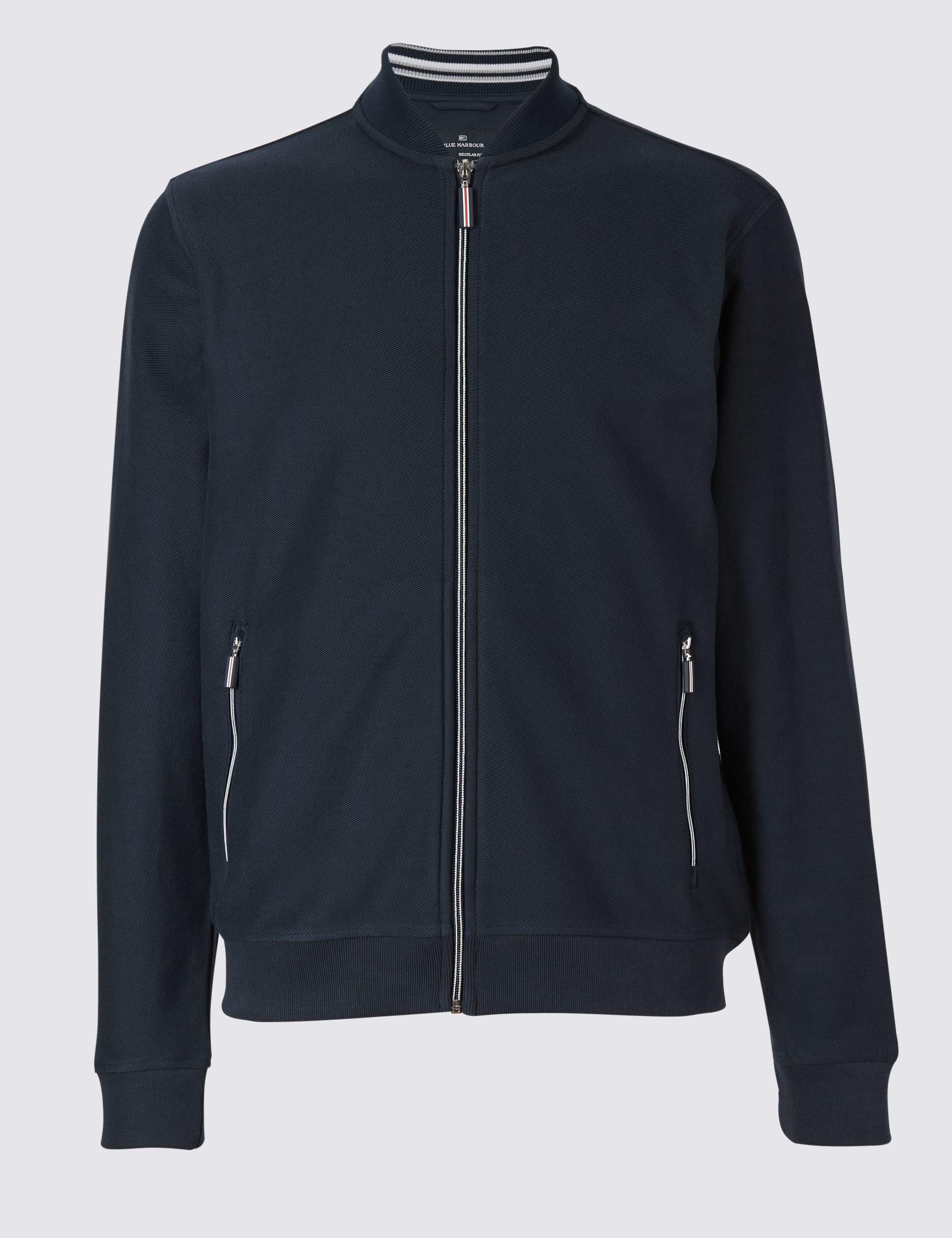 Pure Cotton Textured Bomber Jacket Image 2 of 6