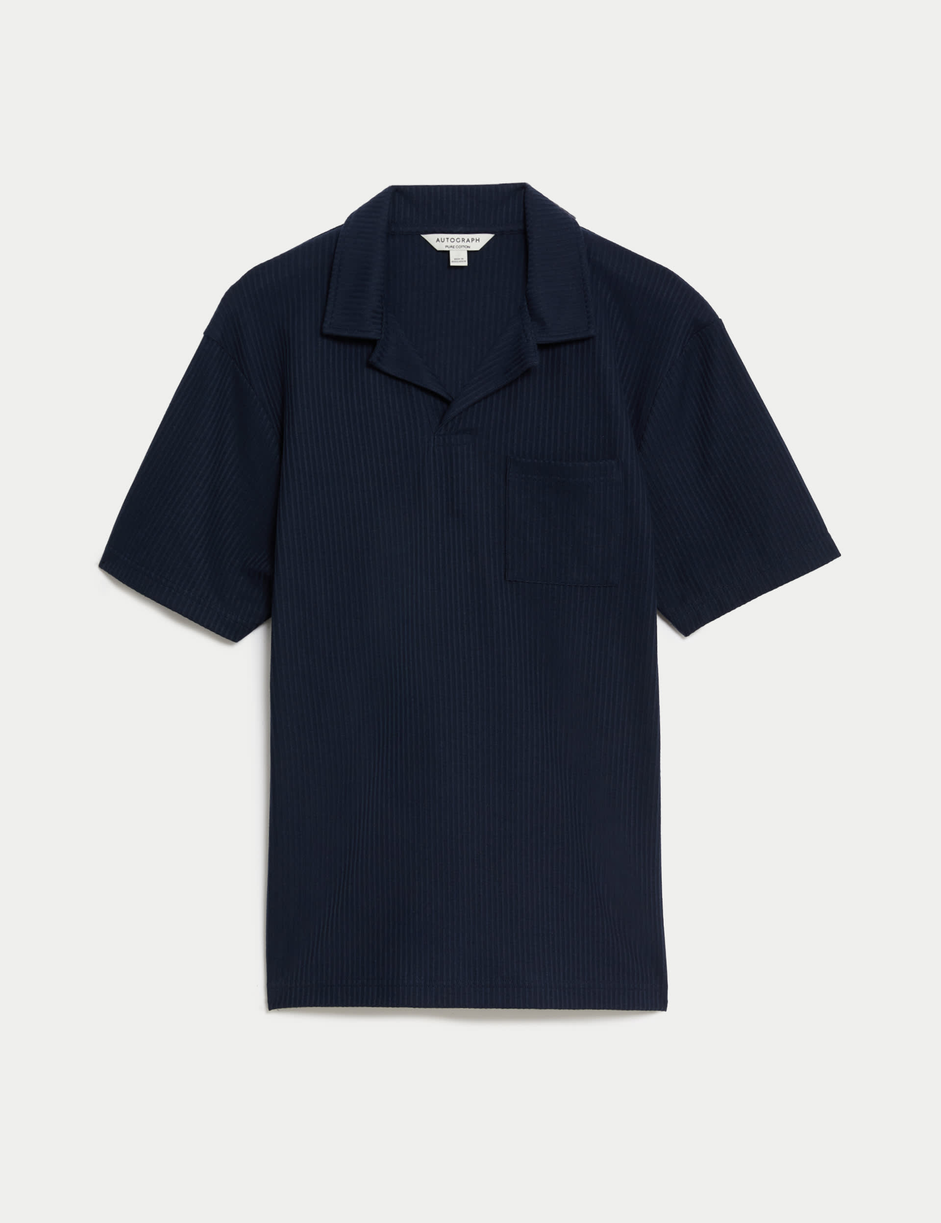 Pure Cotton Textured Polo Shirt