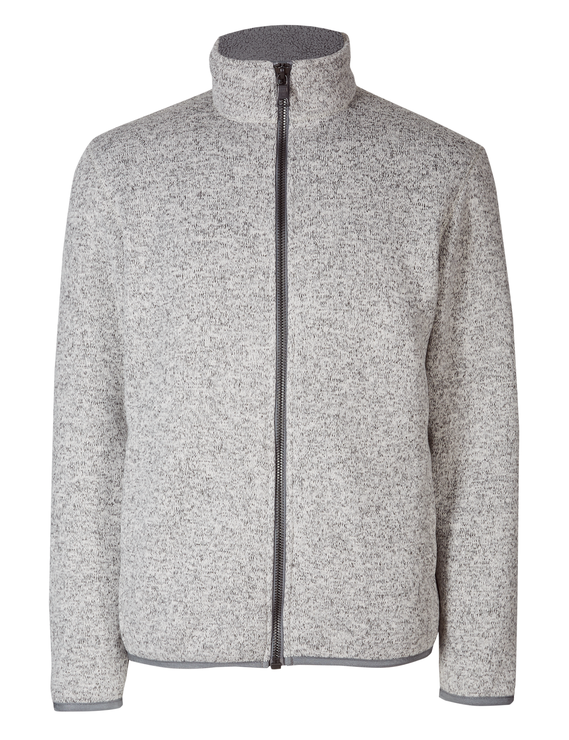 Textured Zipped Through Fleece Jacket Image 2 of 6