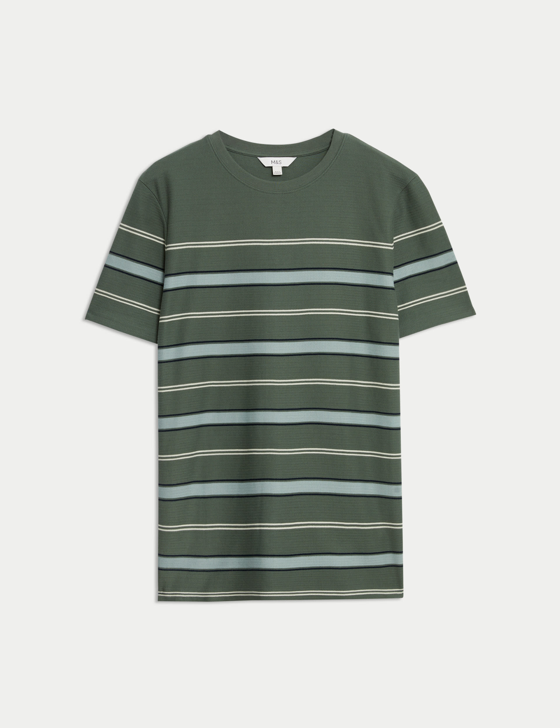 Pure Cotton Herringbone Striped T-shirt