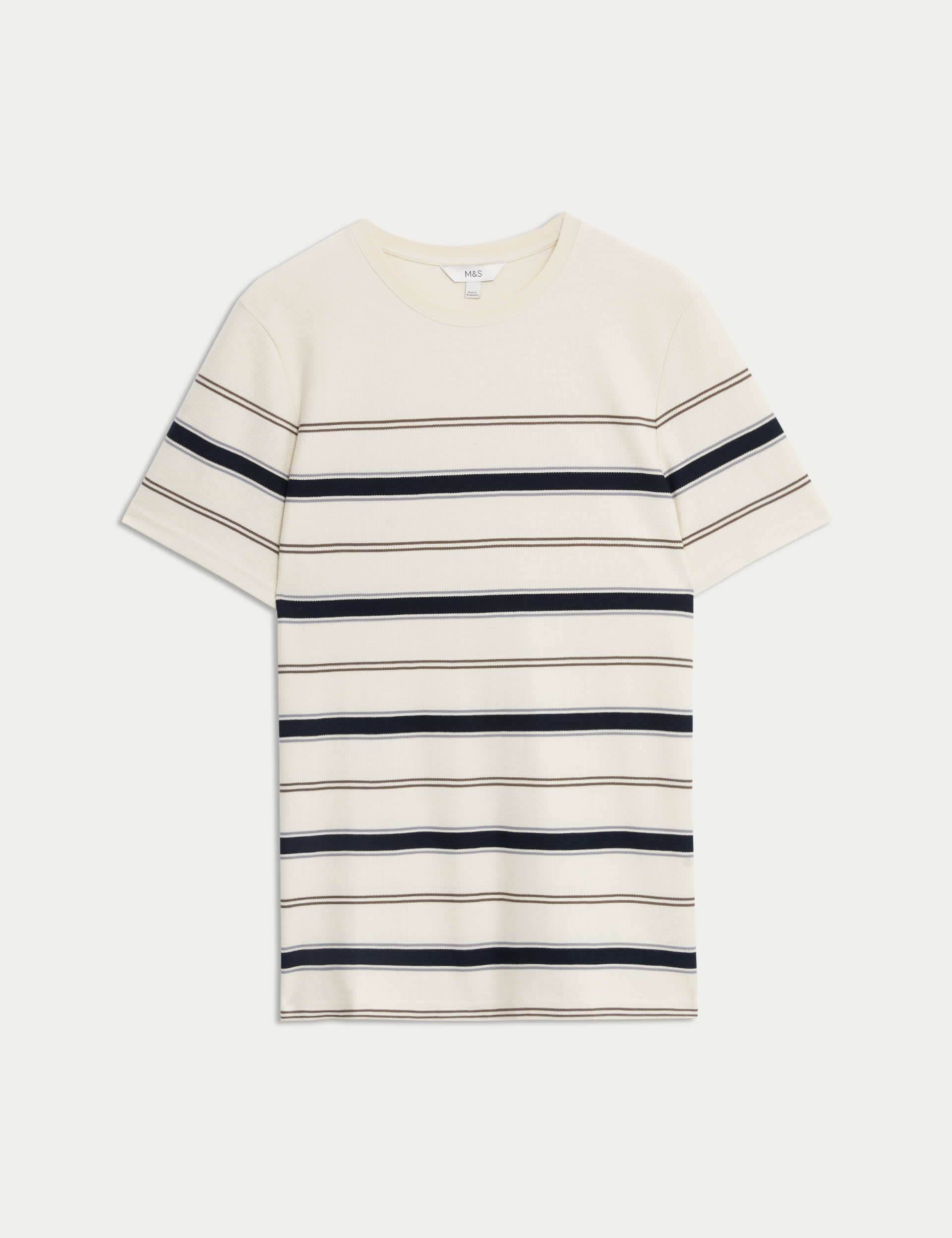 Pure Cotton Herringbone Striped T-shirt