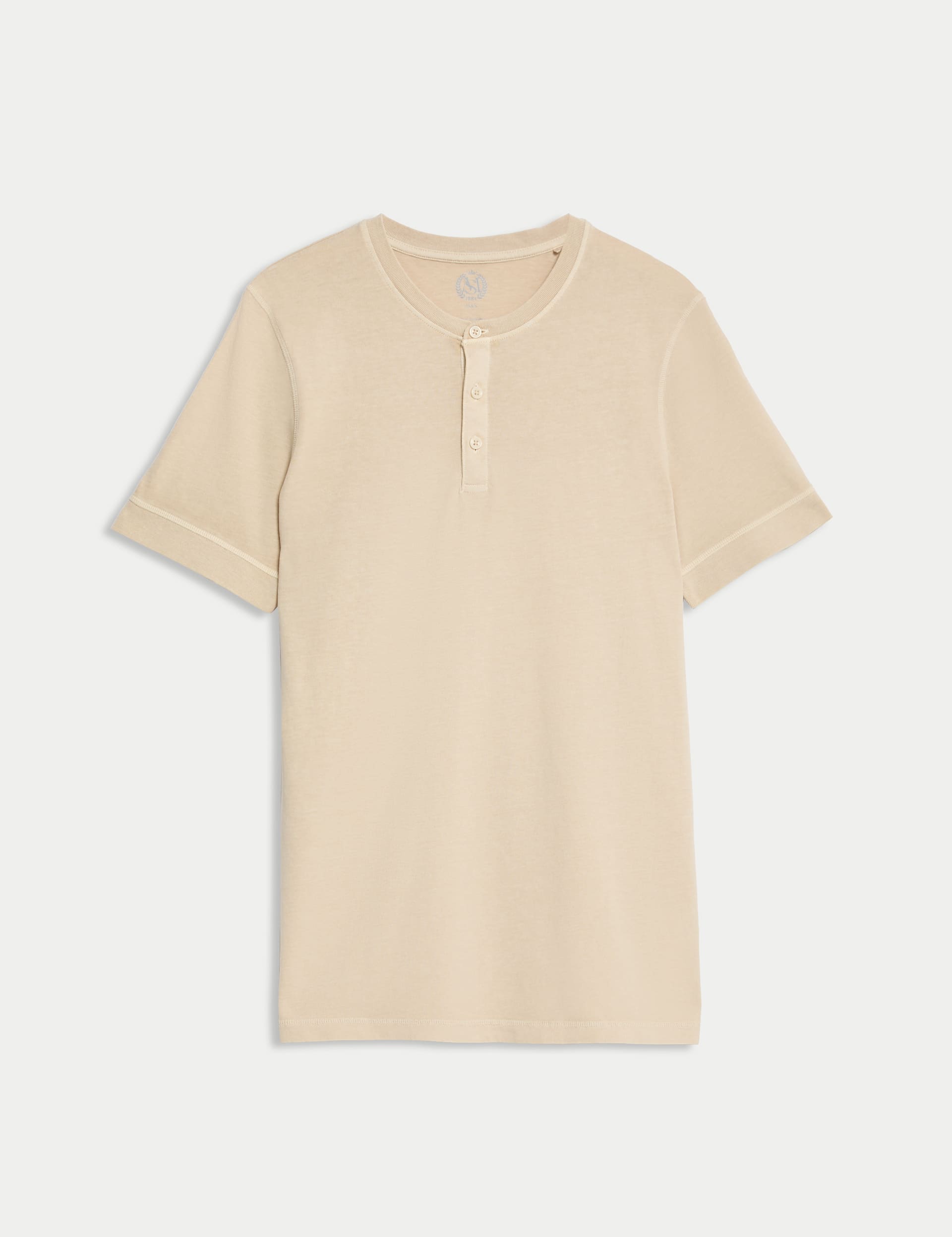 Pure Cotton Henley T-Shirt