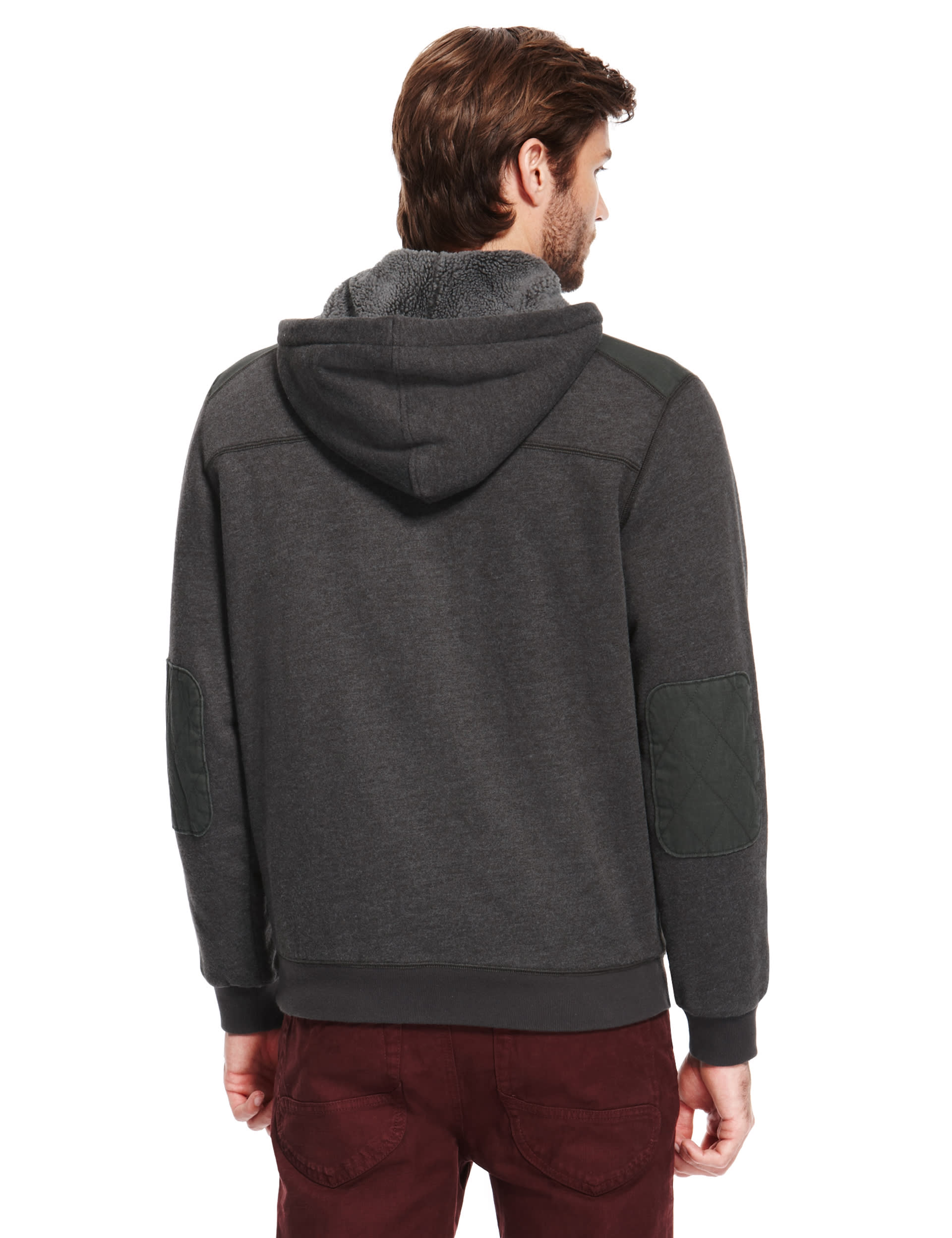 Cotton Rich Fleece Lined Hooded Top Image 2 of 7