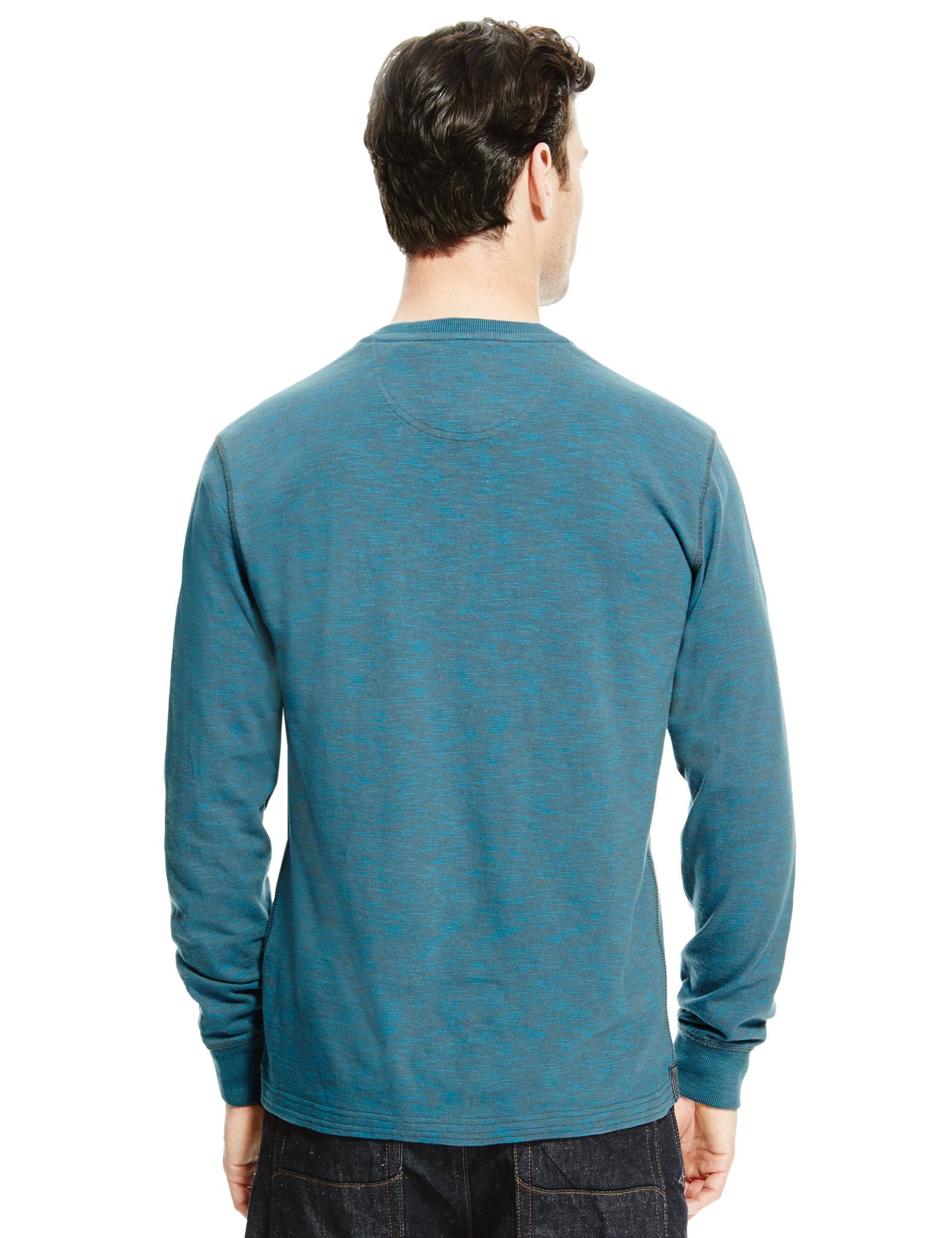 Pure Cotton Textured Sweatshirt Image 2 of 3