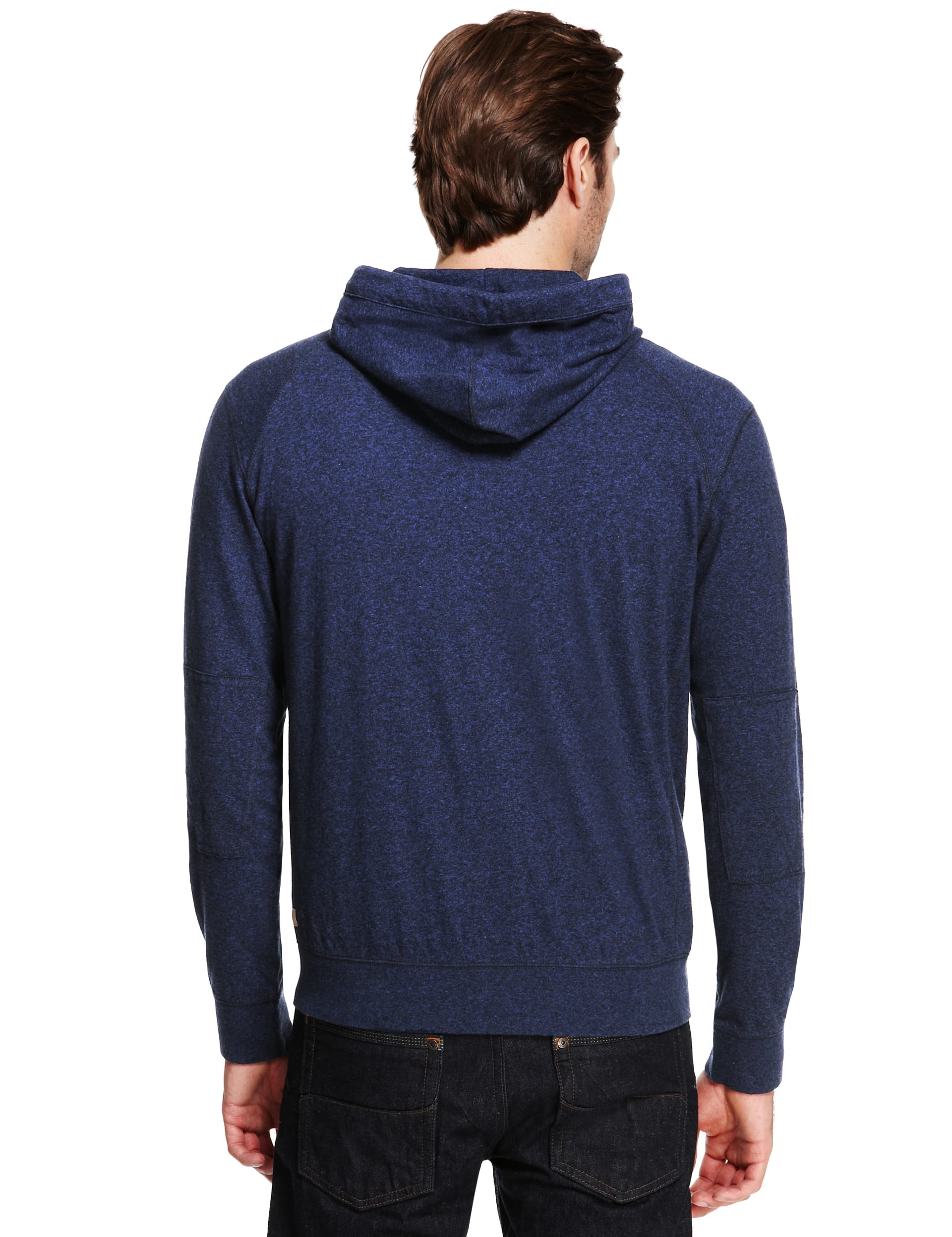 Pure Cotton Lightweight Zip Through Hooded Top Image 2 of 3