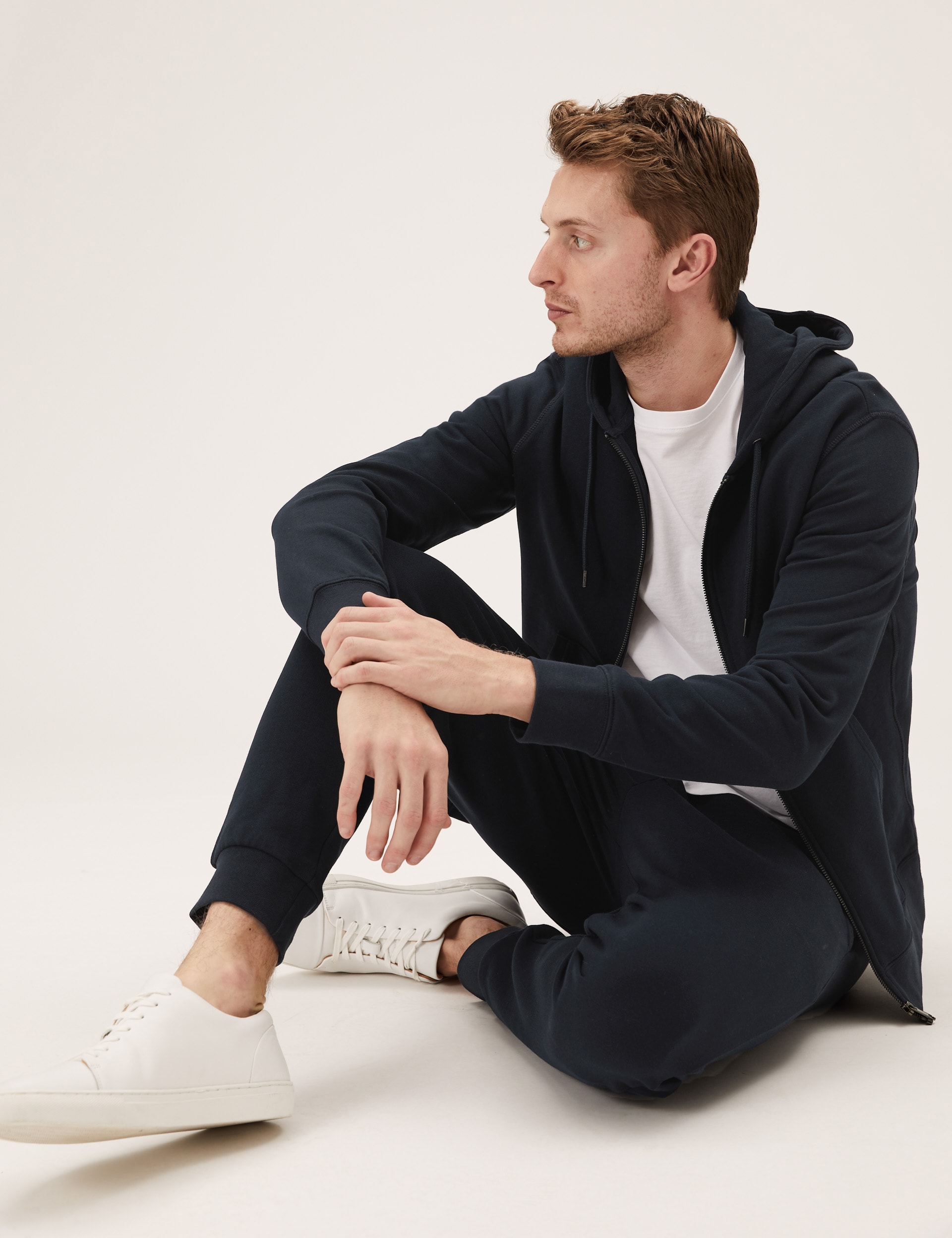 Pure Cotton Zip Up Hoodie & Joggers Set | M&S Collection | M&S