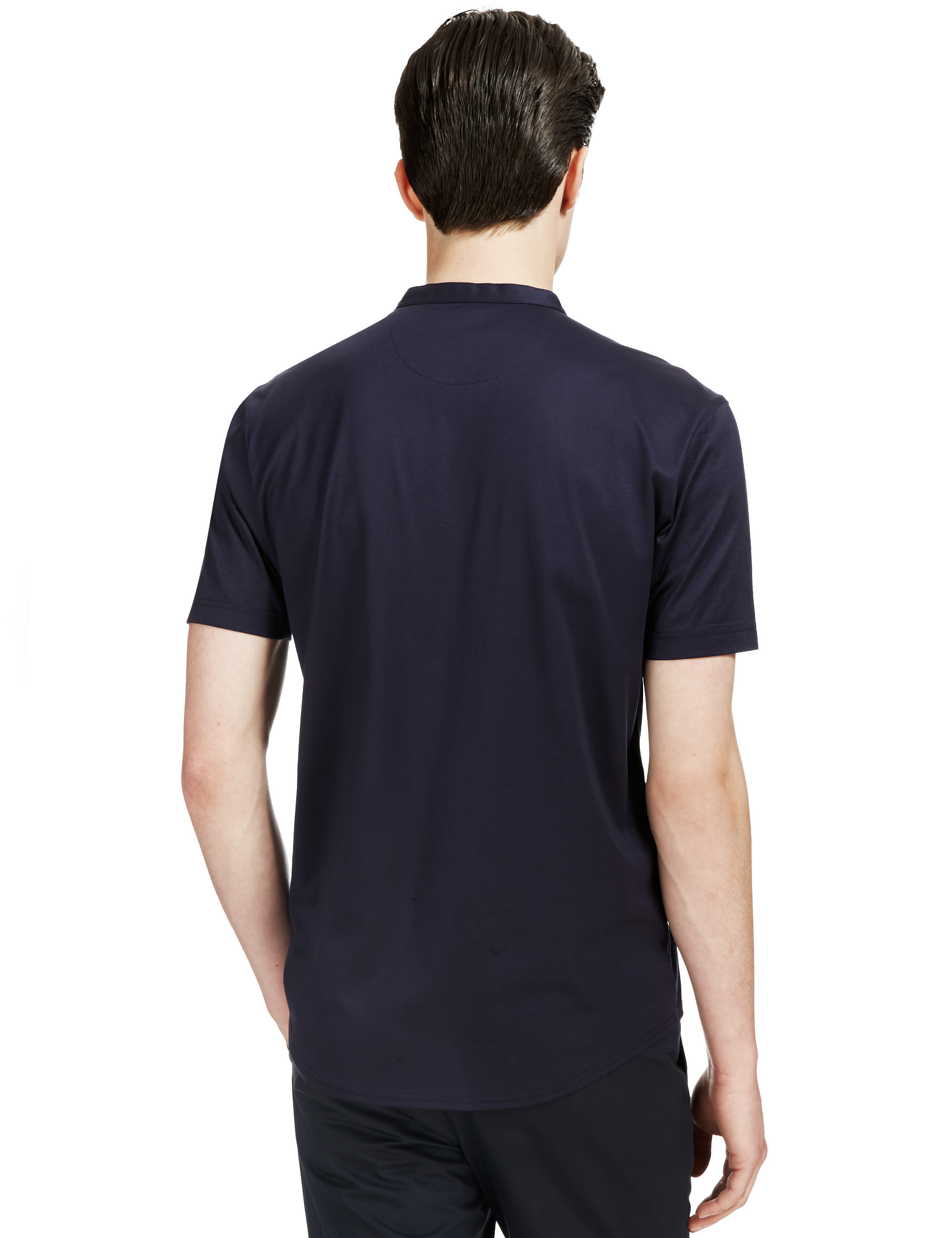 Supima® Cotton Tailored Fit Henley Neck T-Shirt Image 2 of 3