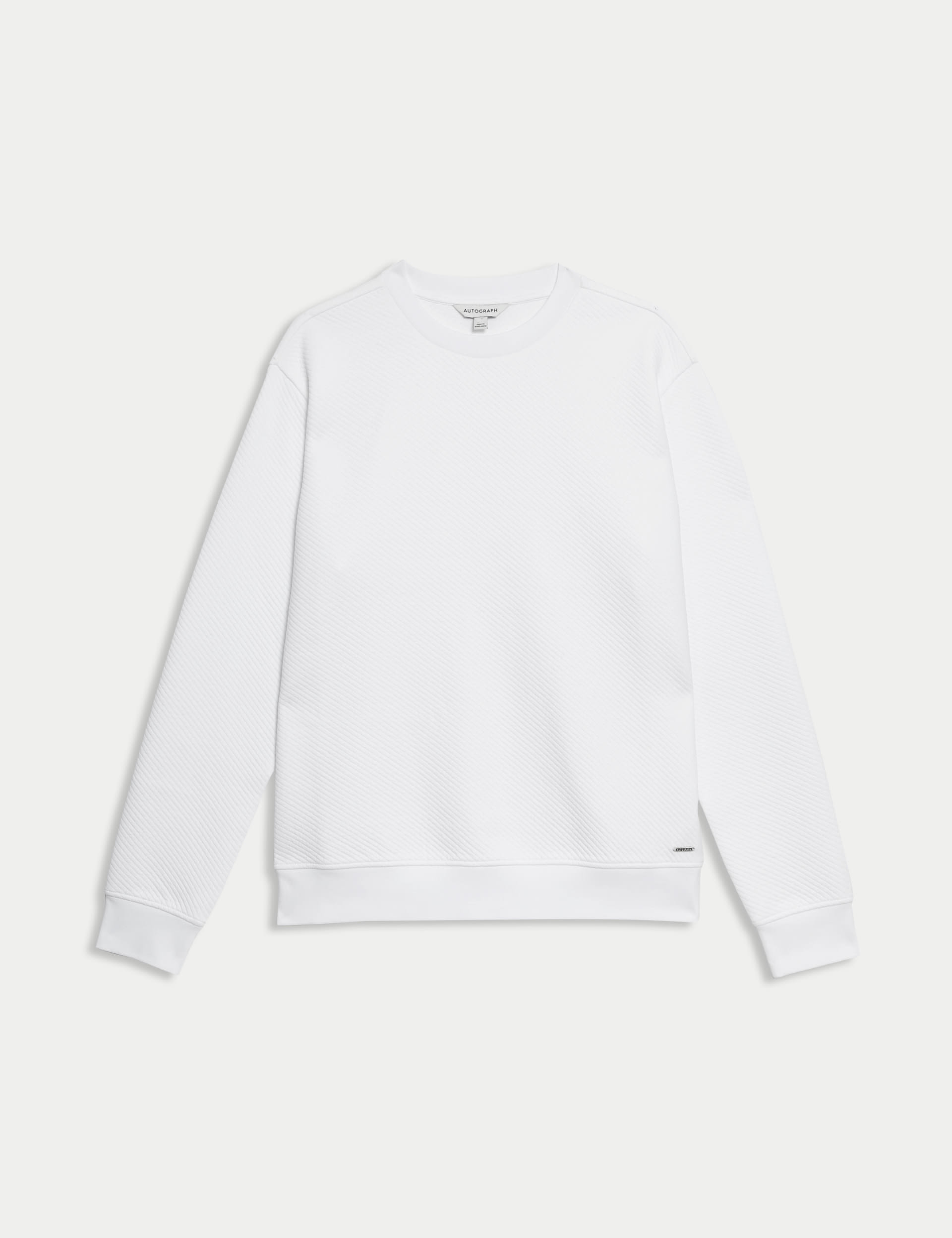Cotton Rich Textured Crewneck Sweatshirt Autograph M&S