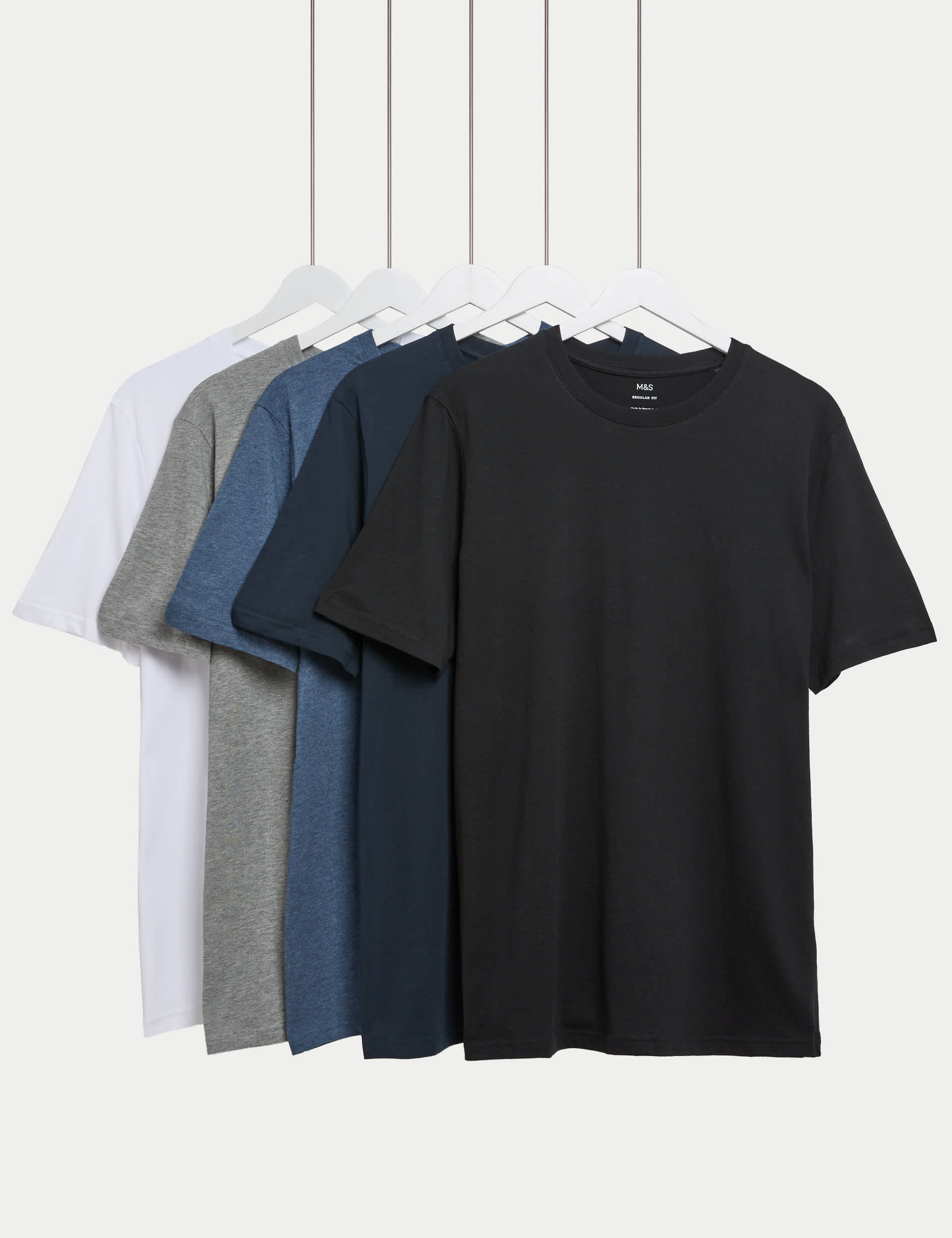 BOSS T-shirt Uomo In Puro Cotone, Confezione Da 6, Girocollo Classico - Blu Navy/bianco/antracite (taglia L)