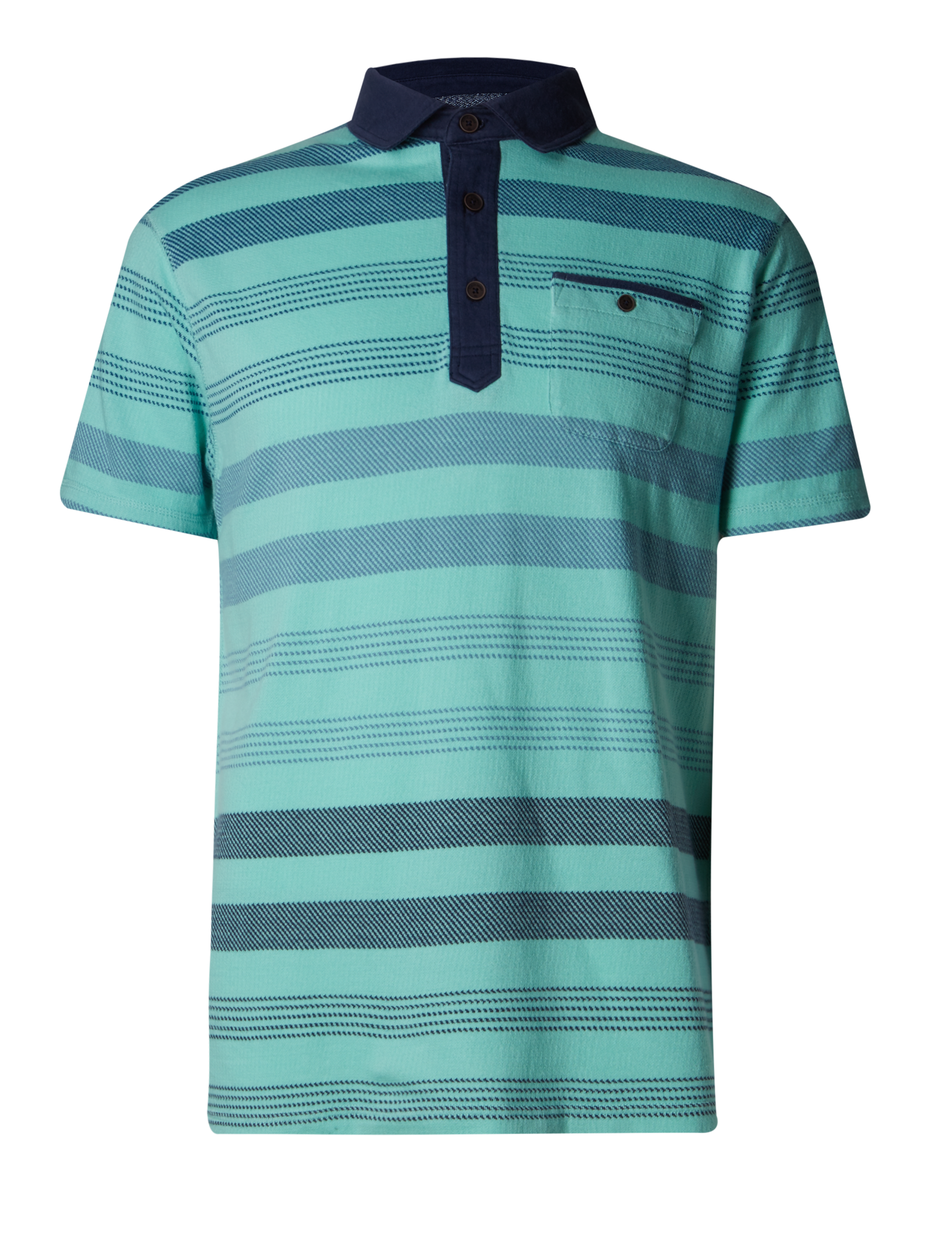 Pure Cotton Striped Polo Shirt North Coast M S