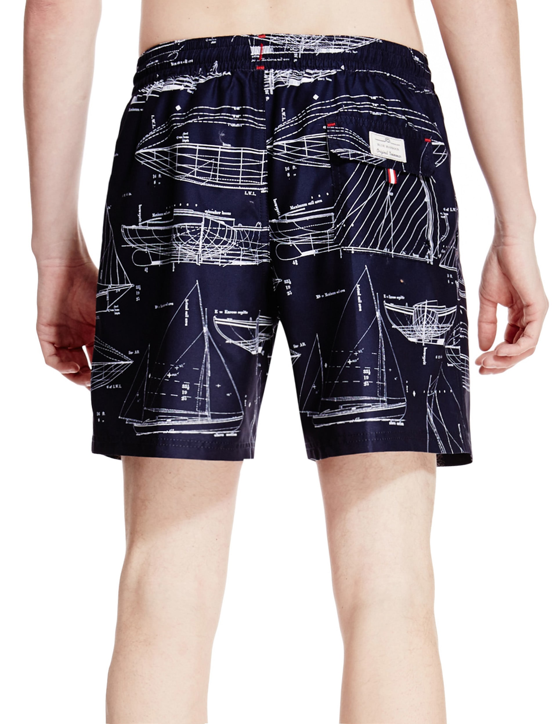 Quick Dry Printed Swim Shorts Blue Harbour M S