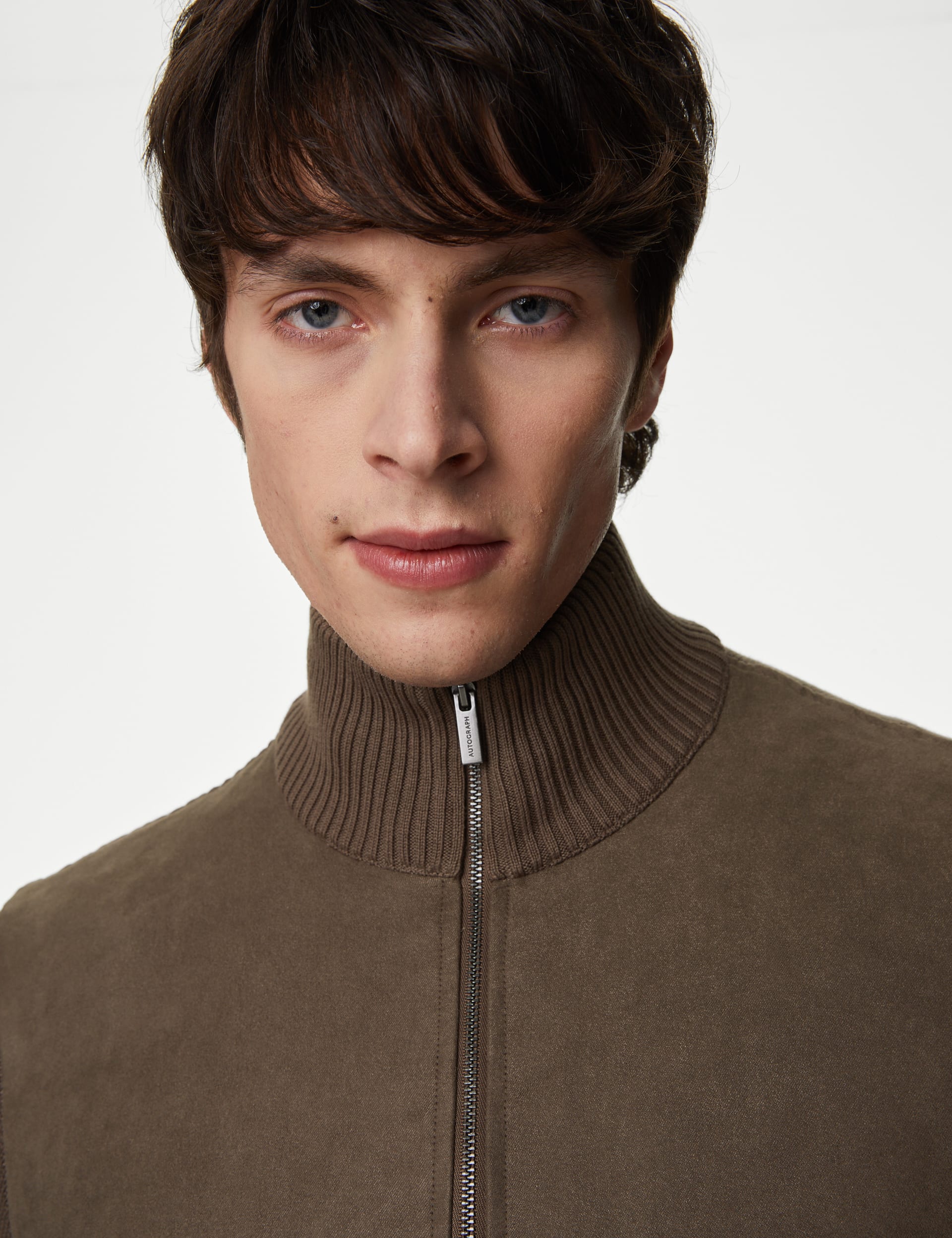 Cotton Rich Zip Up Knitted Jacket | Autograph | M&S