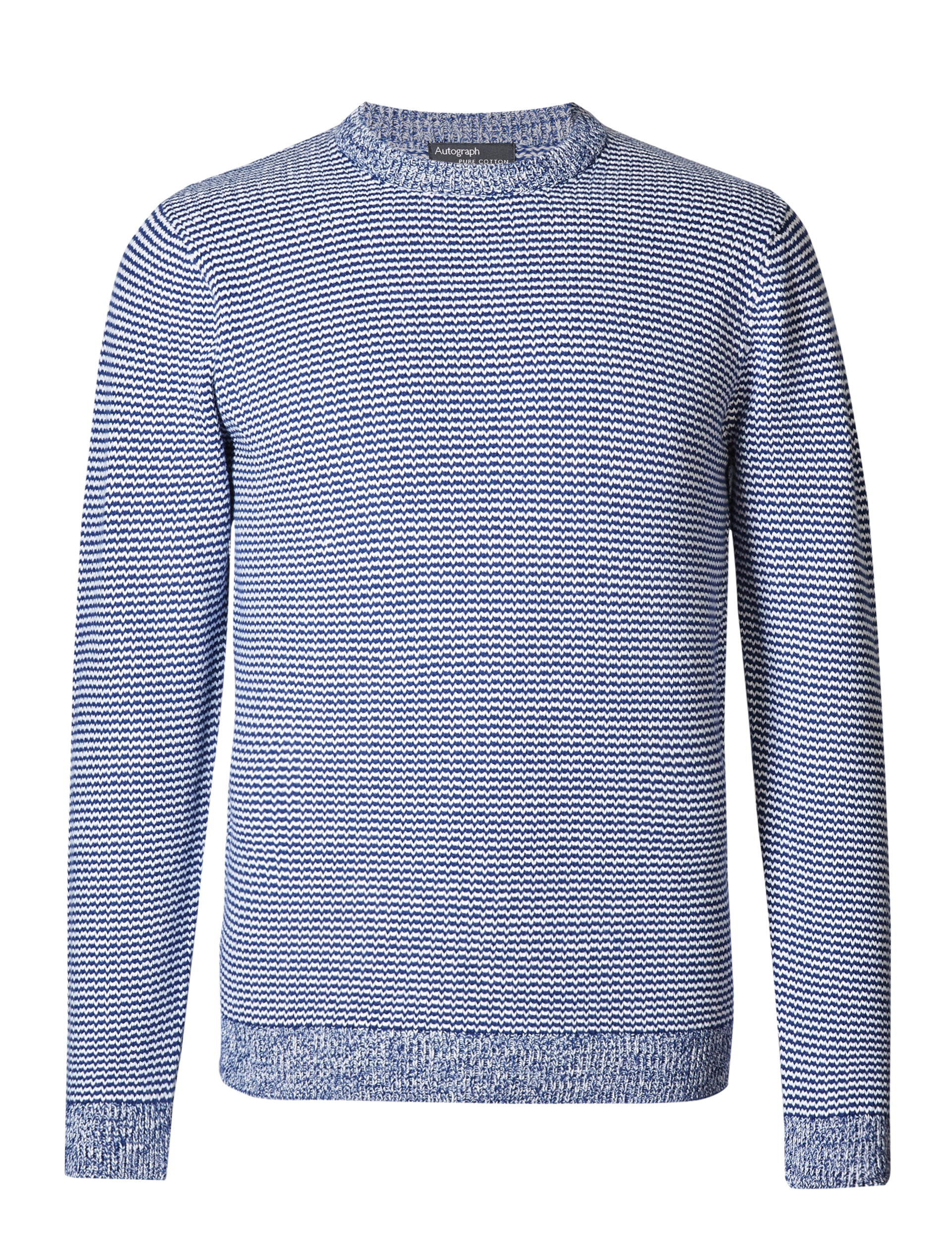 Pure Cotton Textured Slim Fit Jumper Image 2 of 5