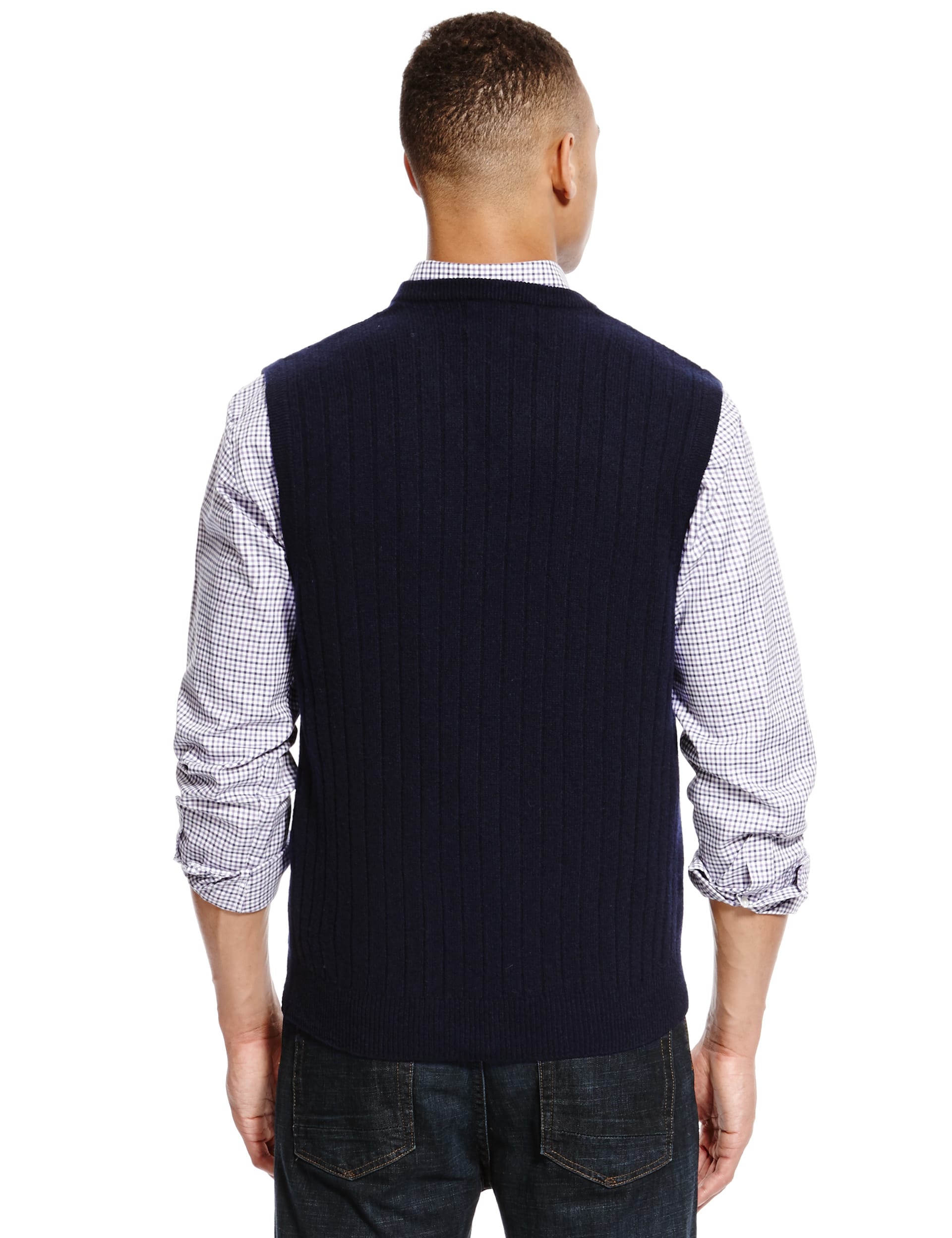 Wool Rich Cable Knit Slipover Image 2 of 3