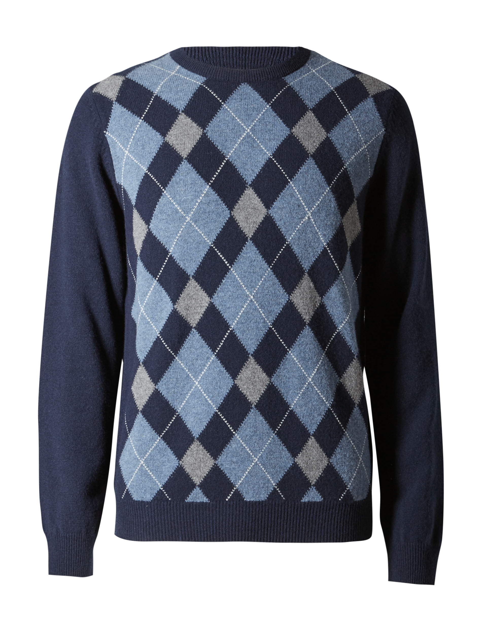 Pure Lambswool Argyle Jumper Image 2 of 4