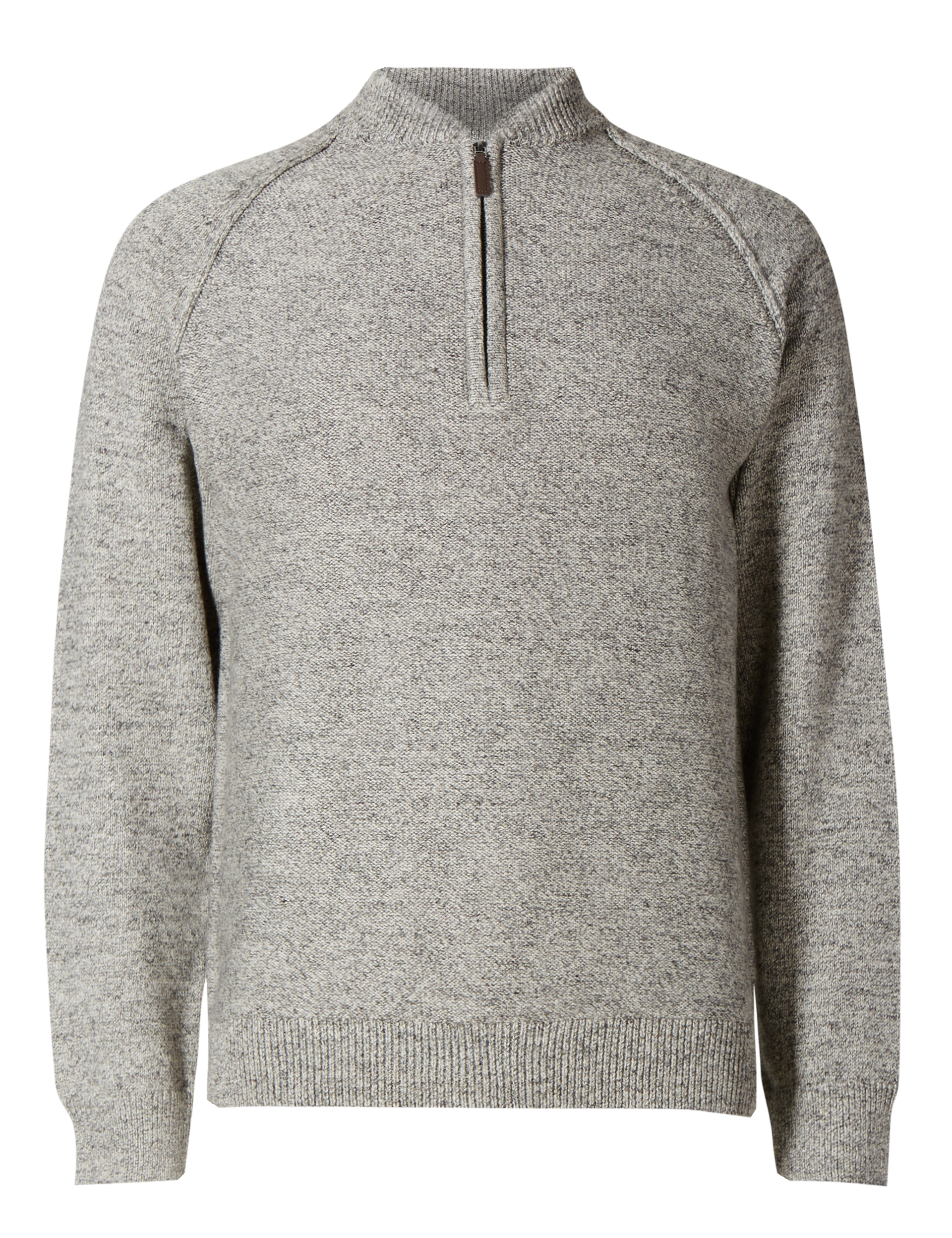 Cotton Rich Baseball Half Zip Through Neck Jumper Image 2 of 4