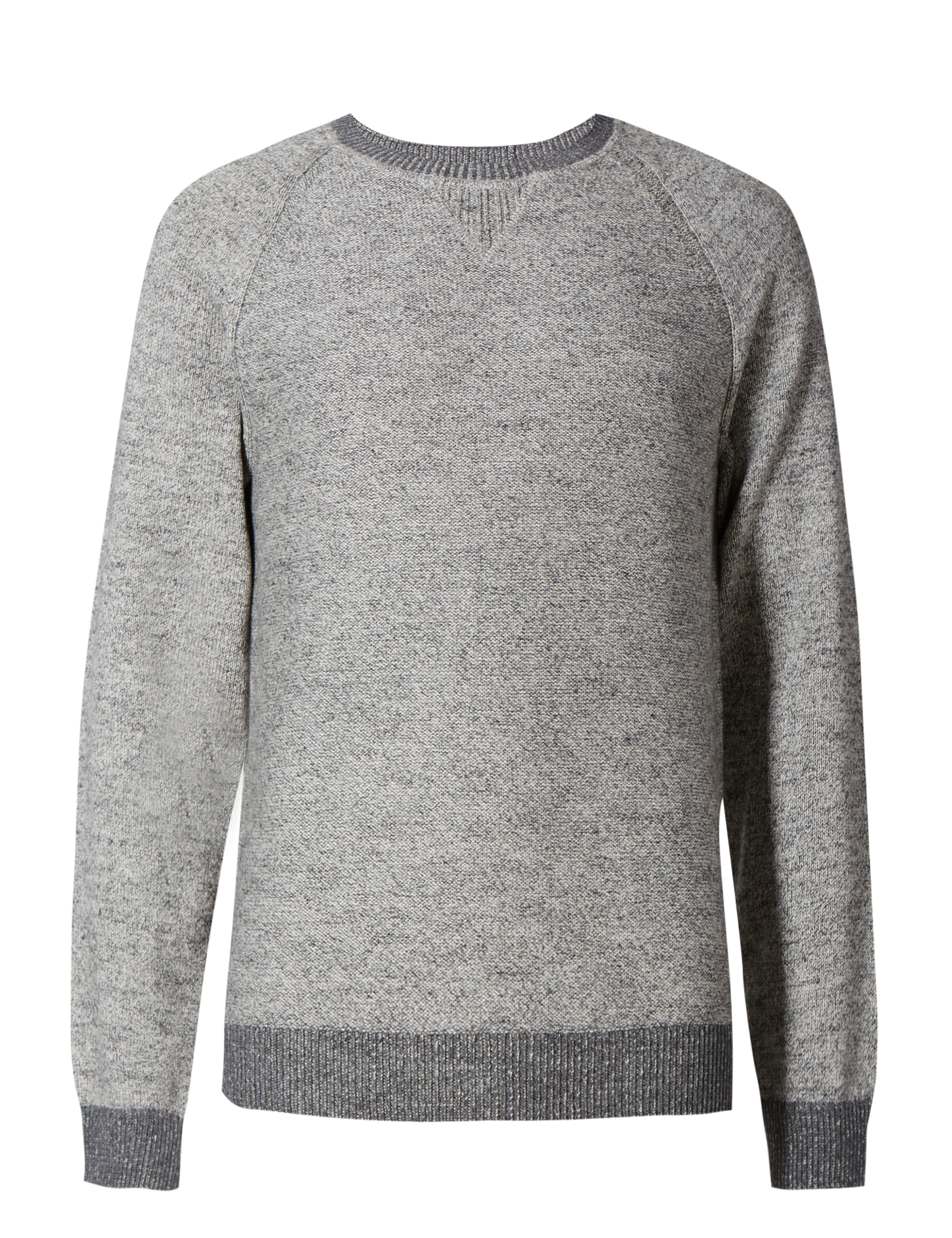 Cotton Rich Sweat Slub Crew Neck Jumper Image 2 of 4