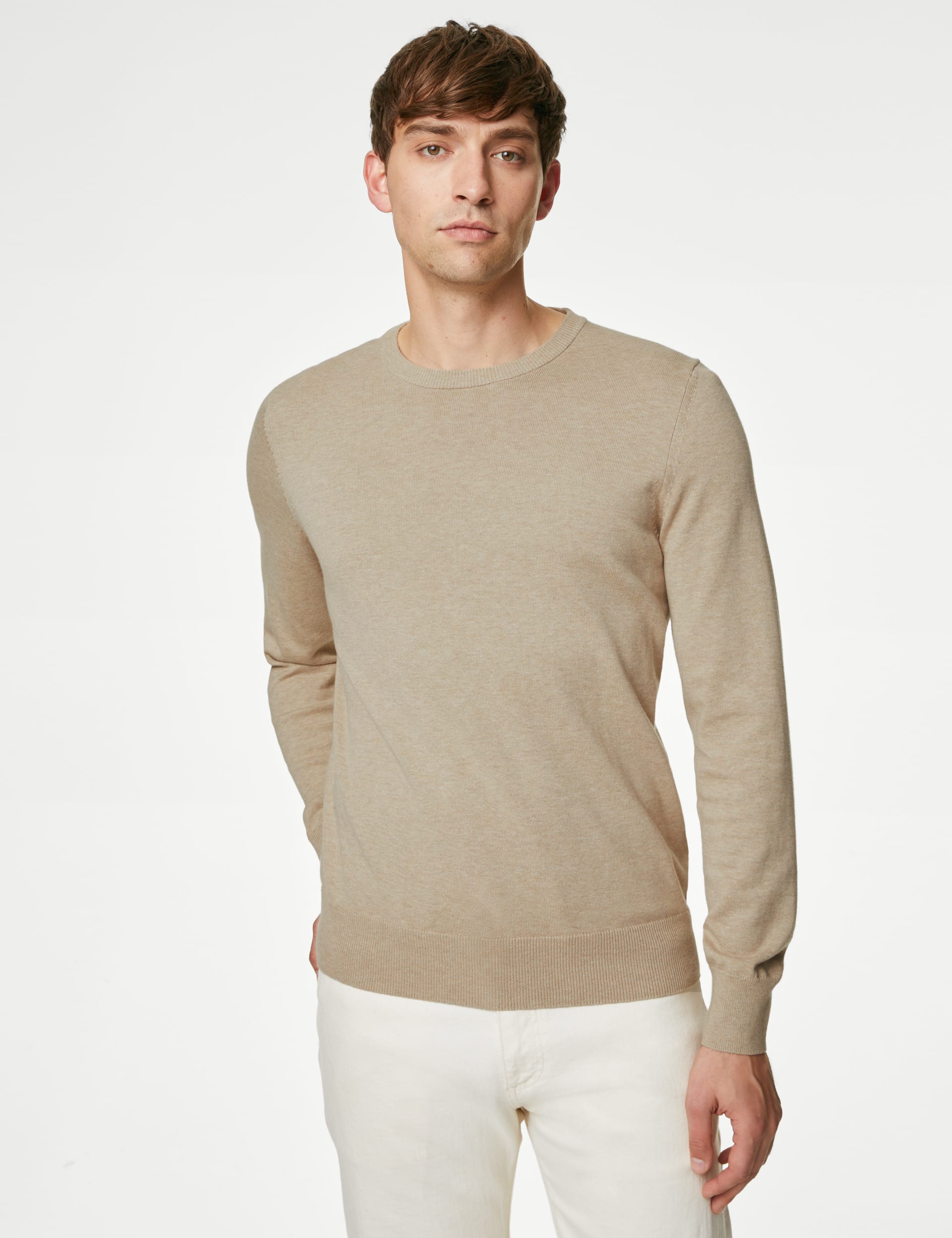 Pure Cotton Crew Neck Jumper