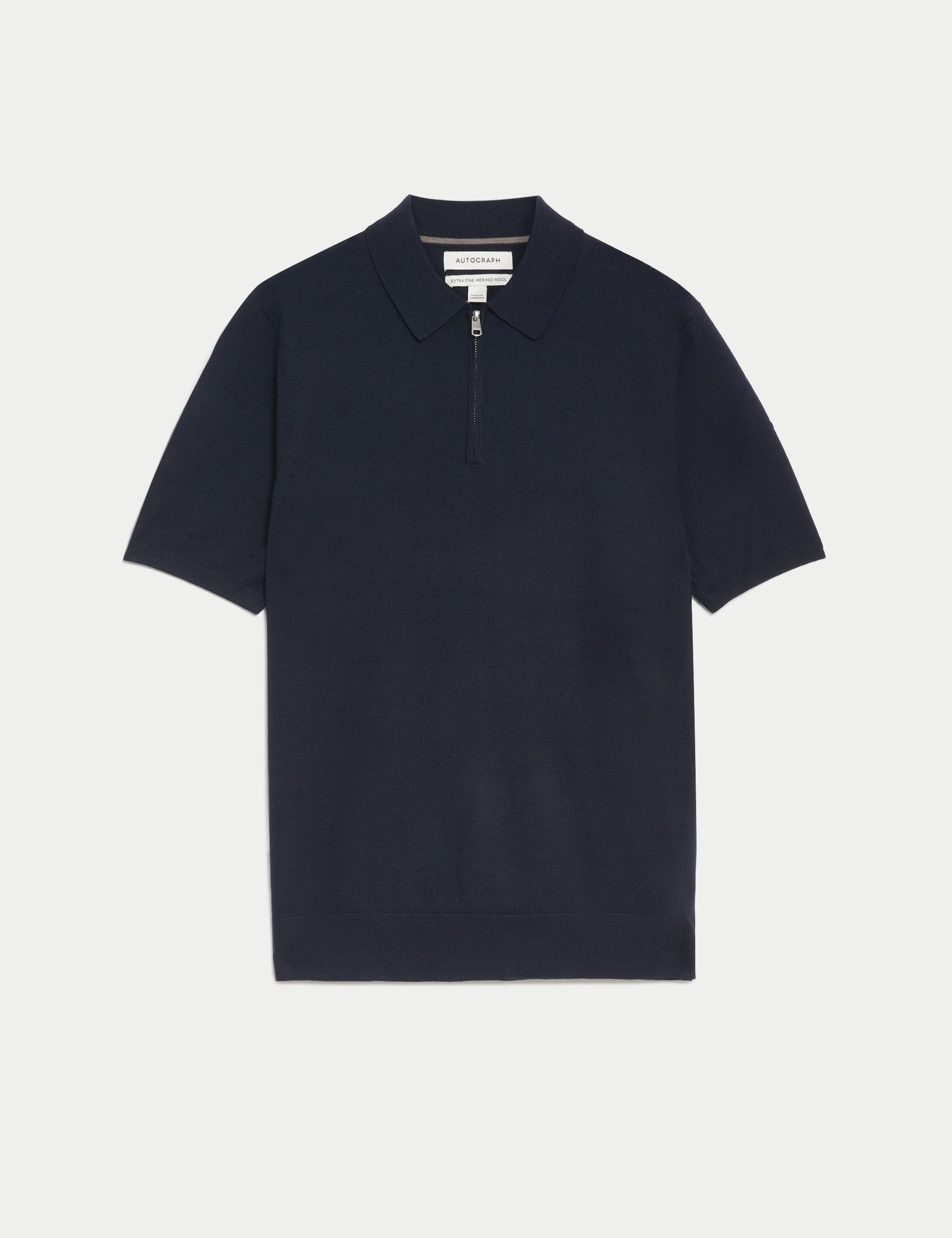 Pure Extra Fine Merino Wool Knitted Polo Shirt