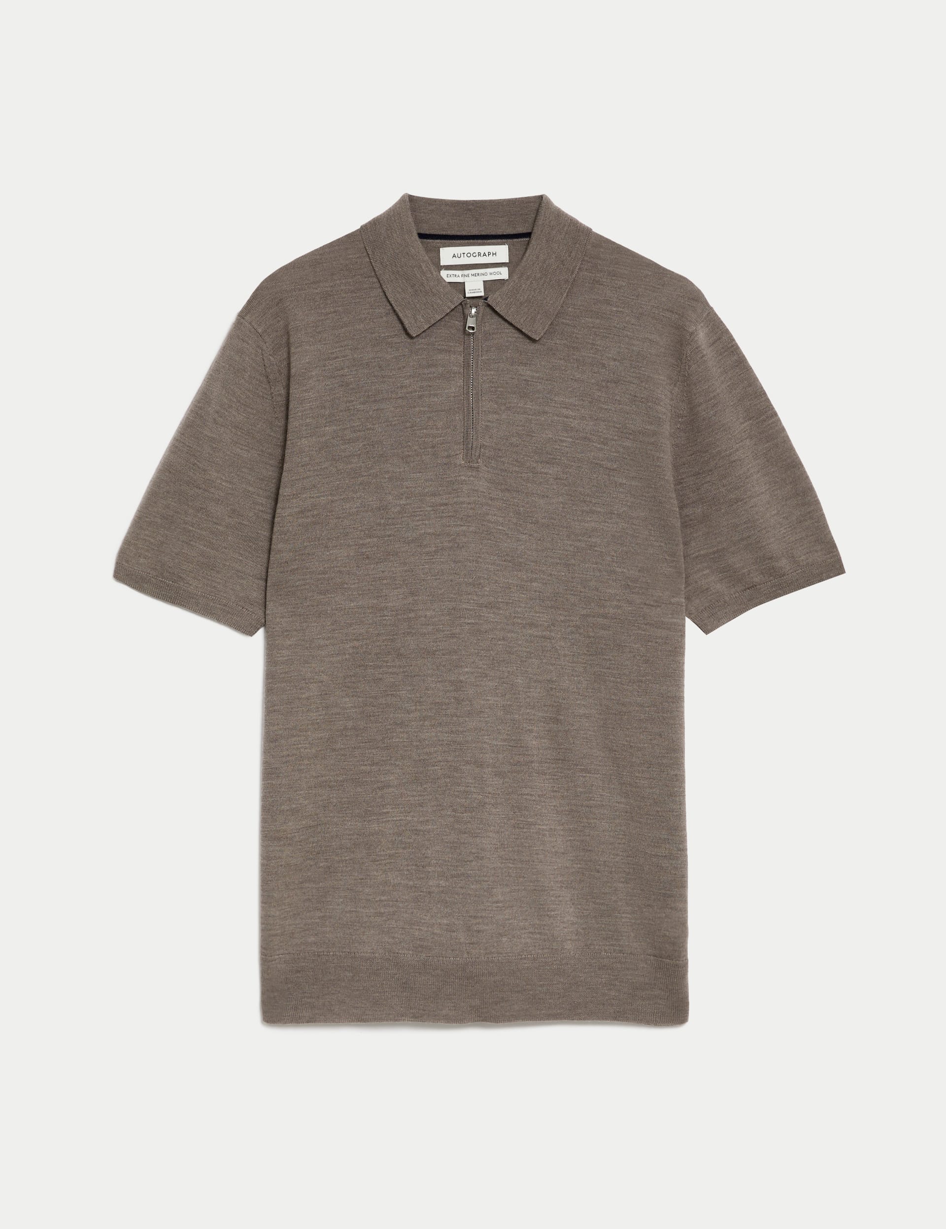 Pure Extra Fine Merino Wool Knitted Polo Shirt